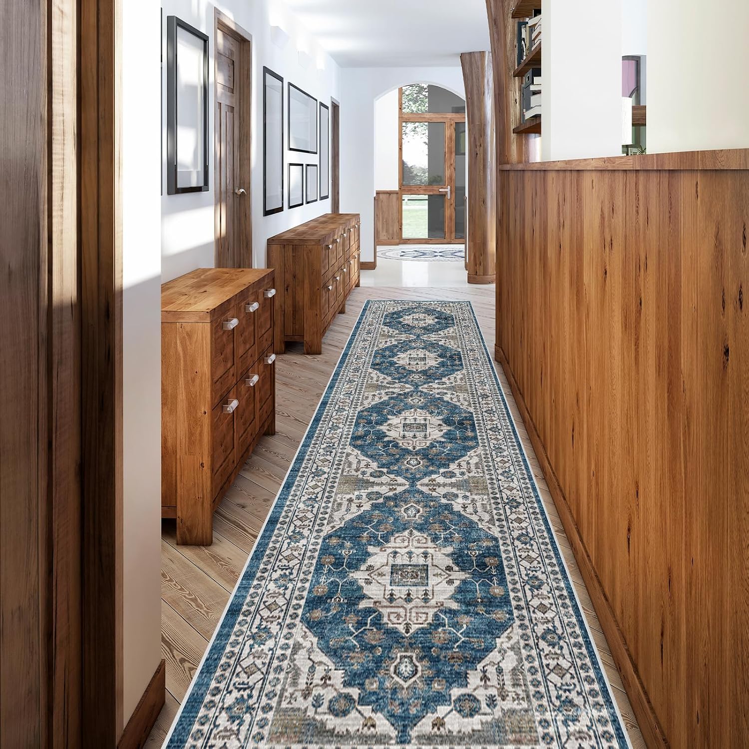 HY HAO YUN LAI Washable Large 9x12 Area Rug: Living Room Oriental Non Slip Soft Rugs Indoor Low Pile Stain Resistant Carpet for Bedroom Dining Room