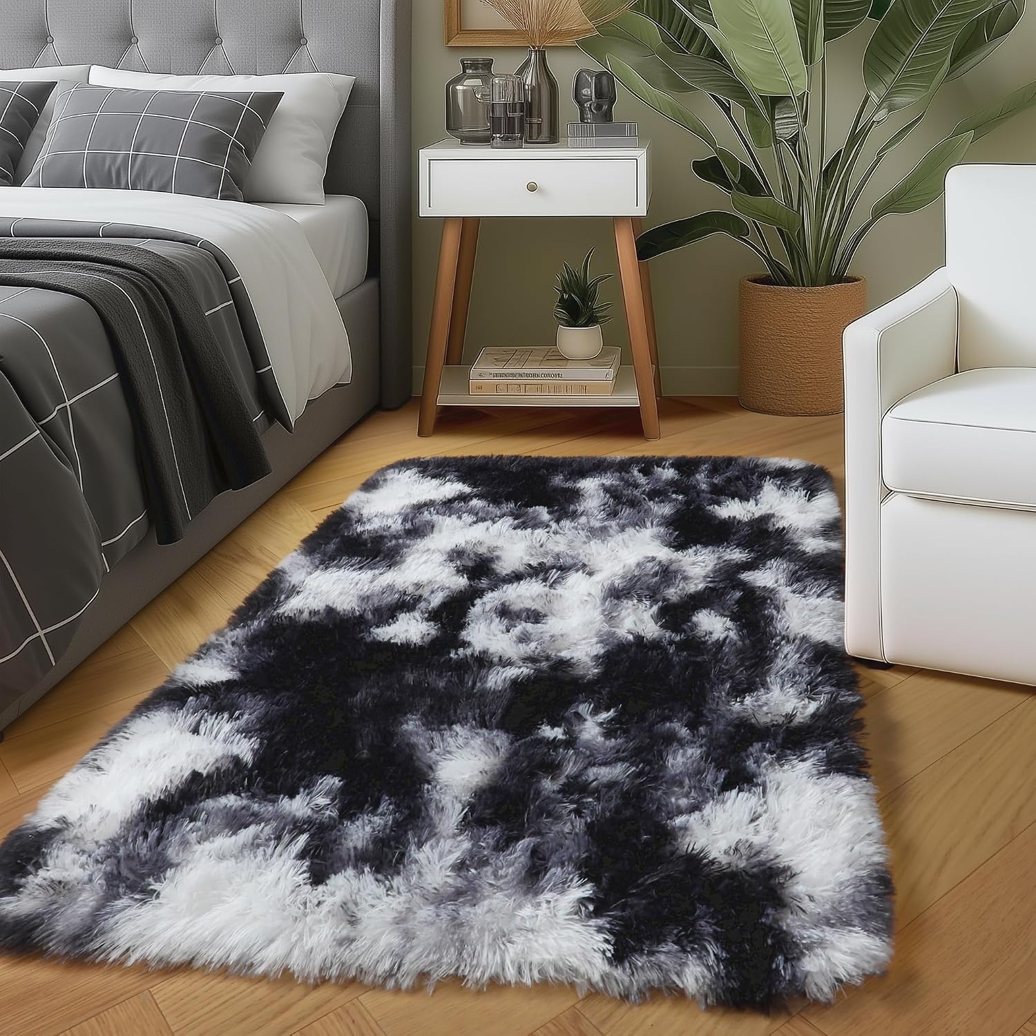 Amdrebio Grass Green Rugs for Living Room Bedroom Decor Aesthetic, 9x12 Large Fluffy Shag Area Rug for Kids Room Baby Nursery Teen Girls Boys