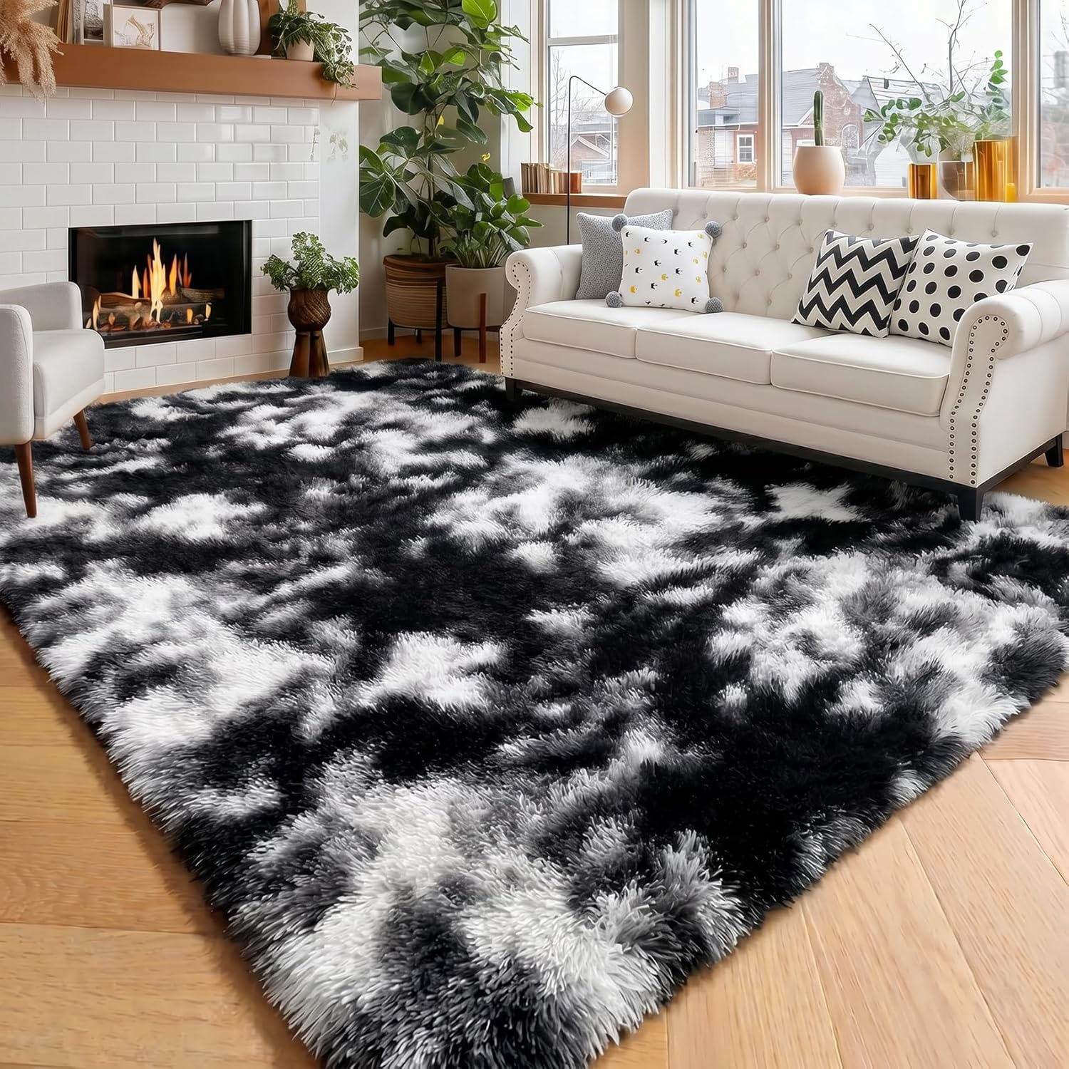 Amdrebio Grass Green Rugs for Living Room Bedroom Decor Aesthetic, 9x12 Large Fluffy Shag Area Rug for Kids Room Baby Nursery Teen Girls Boys