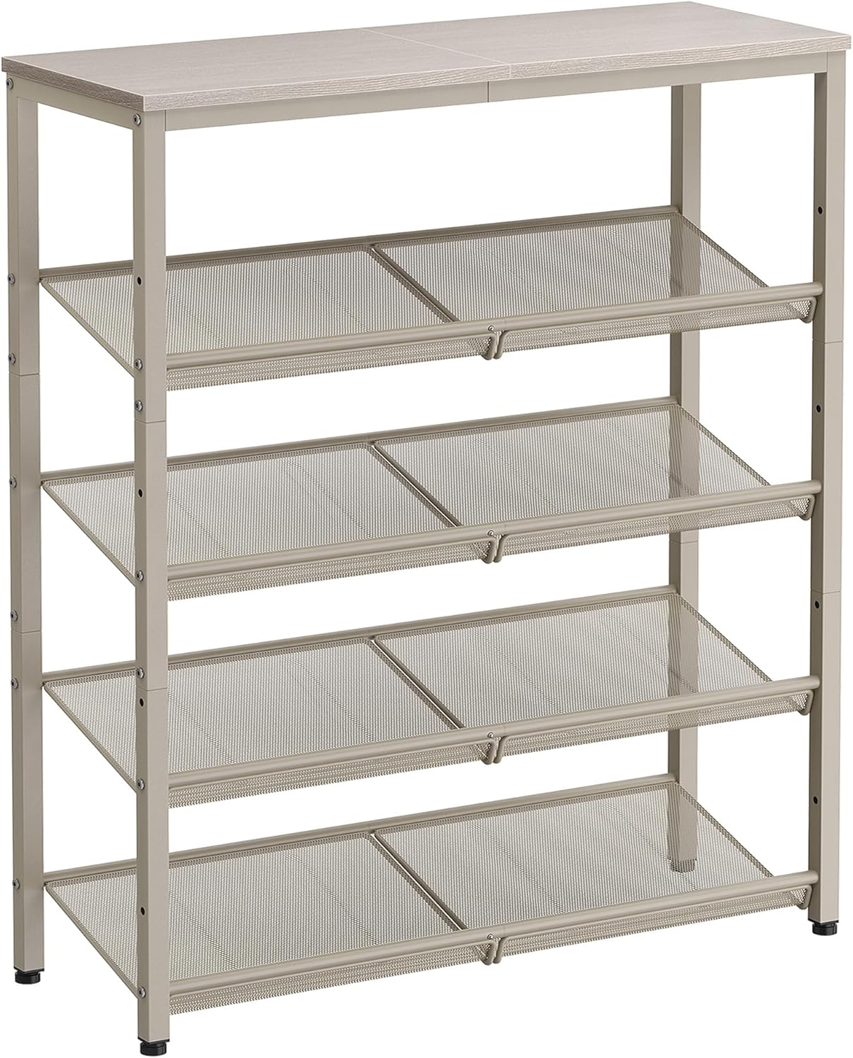 VASAGLE Shoe Rack for Entryway, Freestanding, Adjustable, Industrial, 5-Tier Shoe Rack Organizer with Storage Shelves and Spacious Top