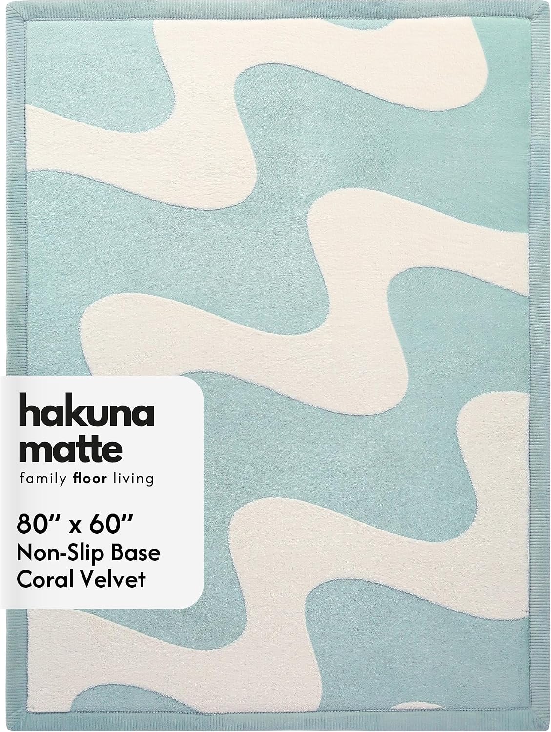 Hakuna Matte CloudSoft Mat for Floor 60" x 80" Beige, Coral Velvet high-density foam Rug - Non-Slip, Water-Resistant