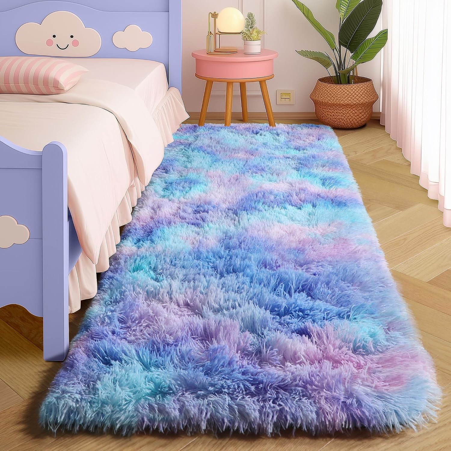 Amdrebio Grass Green Rugs for Living Room Bedroom Decor Aesthetic, 9x12 Large Fluffy Shag Area Rug for Kids Room Baby Nursery Teen Girls Boys