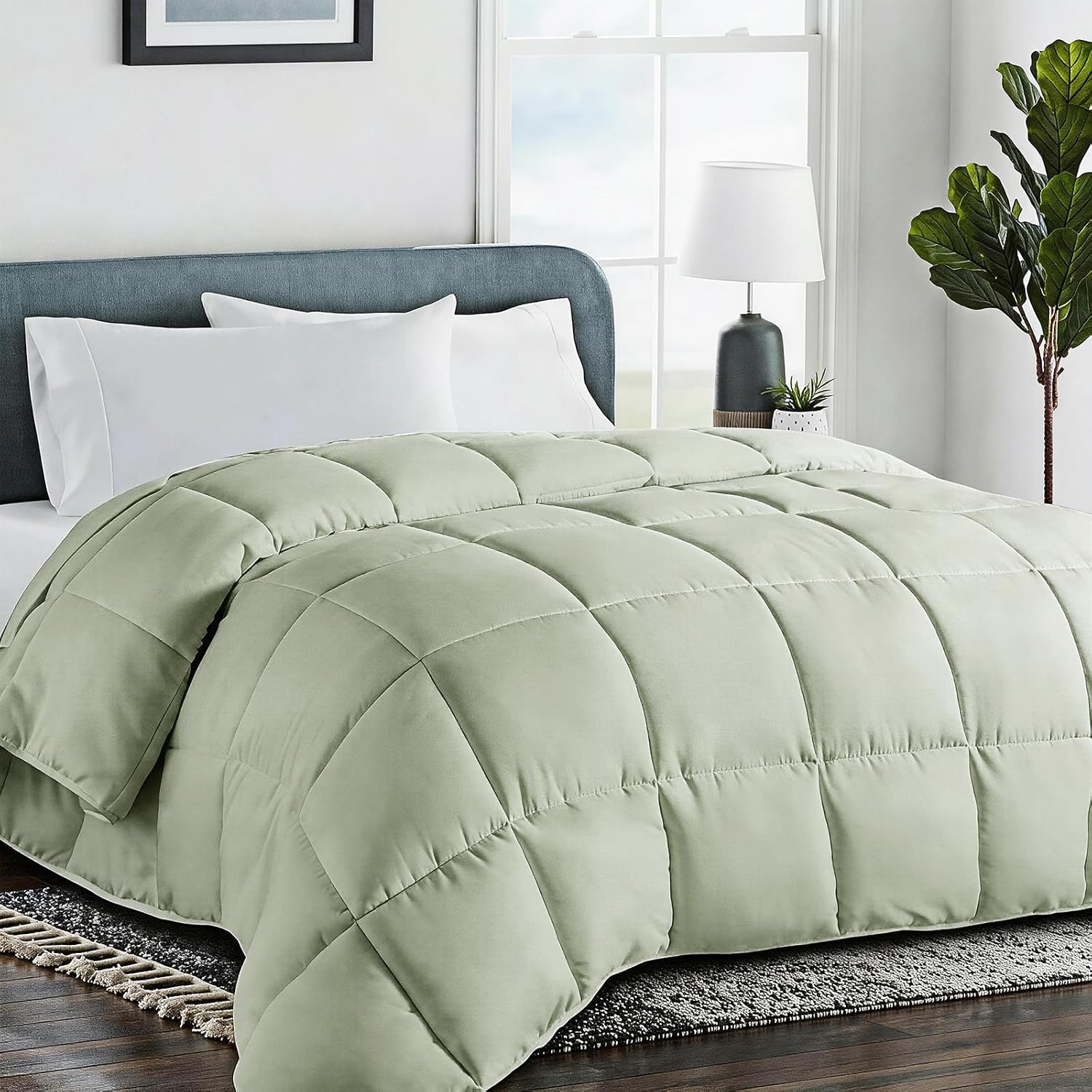COHOME Oversized King Cooling Comforter - Down Alternative Duvet Insert, All-Season Quilted Comforter, Luxury Hotel Breathable Soft Blanket