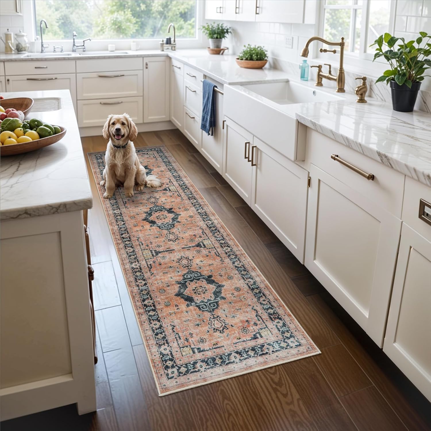 HY HAO YUN LAI Washable Large 9x12 Area Rug: Living Room Oriental Non Slip Soft Rugs Indoor Low Pile Stain Resistant Carpet for Bedroom Dining Room