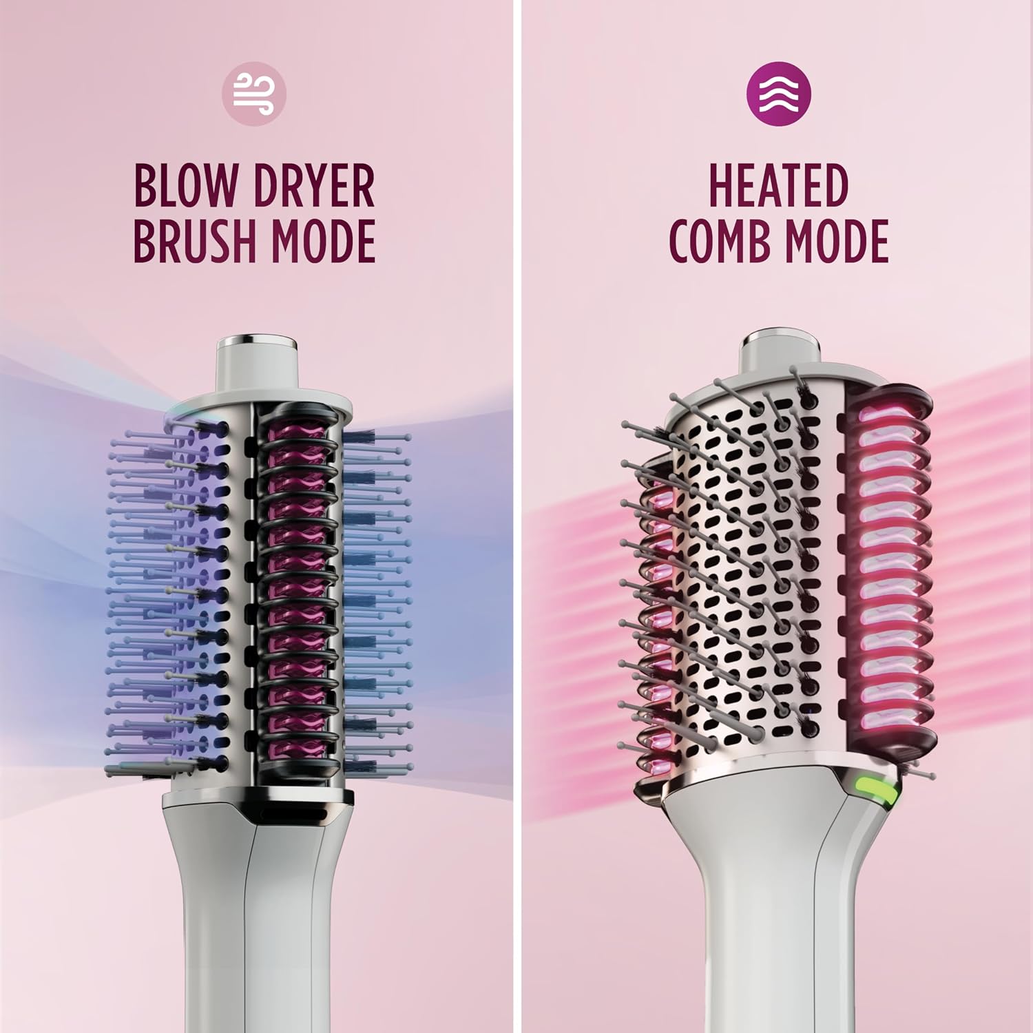 Shark HT202 SmoothStyle Heated Comb + Blow Dryer Brush, Dual Mode, for All Hair Types, Silk