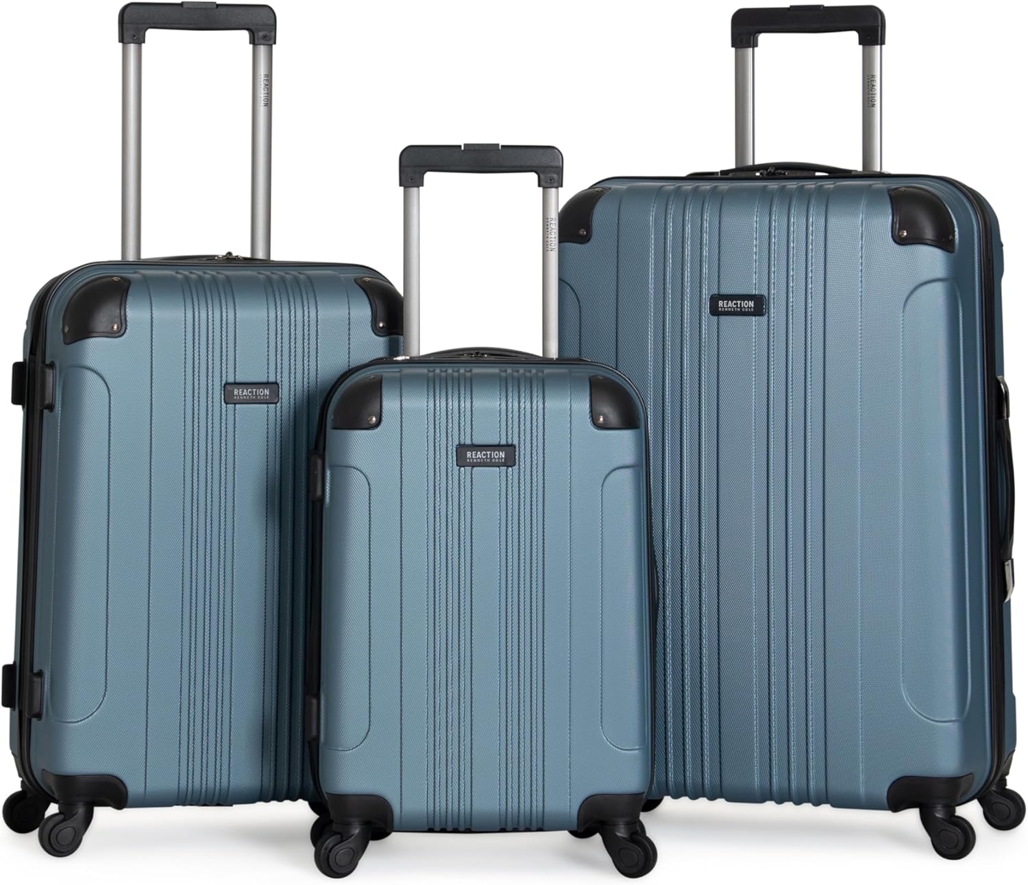 Kenneth Cole REACTION Out of Bounds Lightweight Hardshell 4-Wheel Spinner Luggage, Charcoal, 24-Inch Checked
