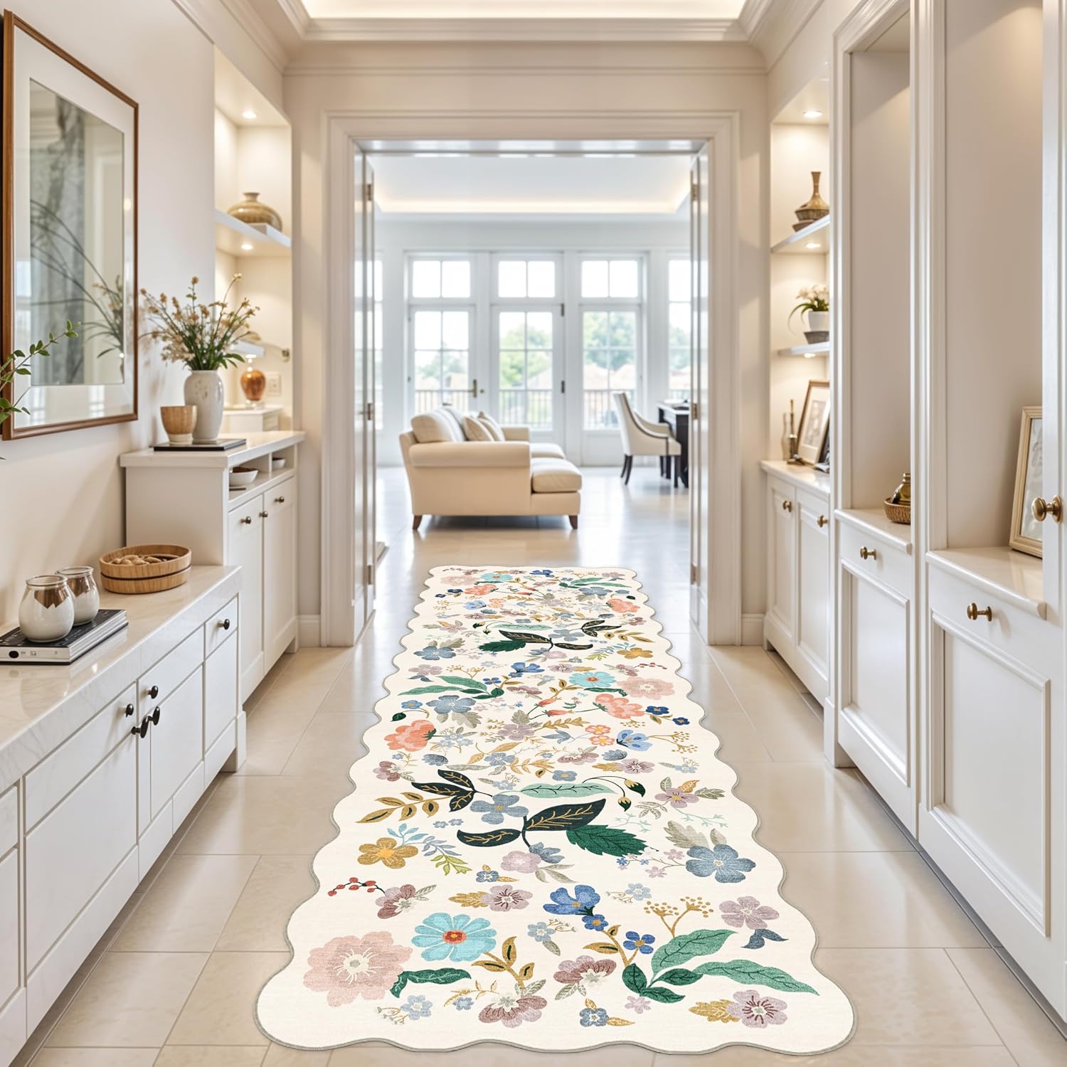 HY HAO YUN LAI Washable Large 9x12 Area Rug: Living Room Oriental Non Slip Soft Rugs Indoor Low Pile Stain Resistant Carpet for Bedroom Dining Room