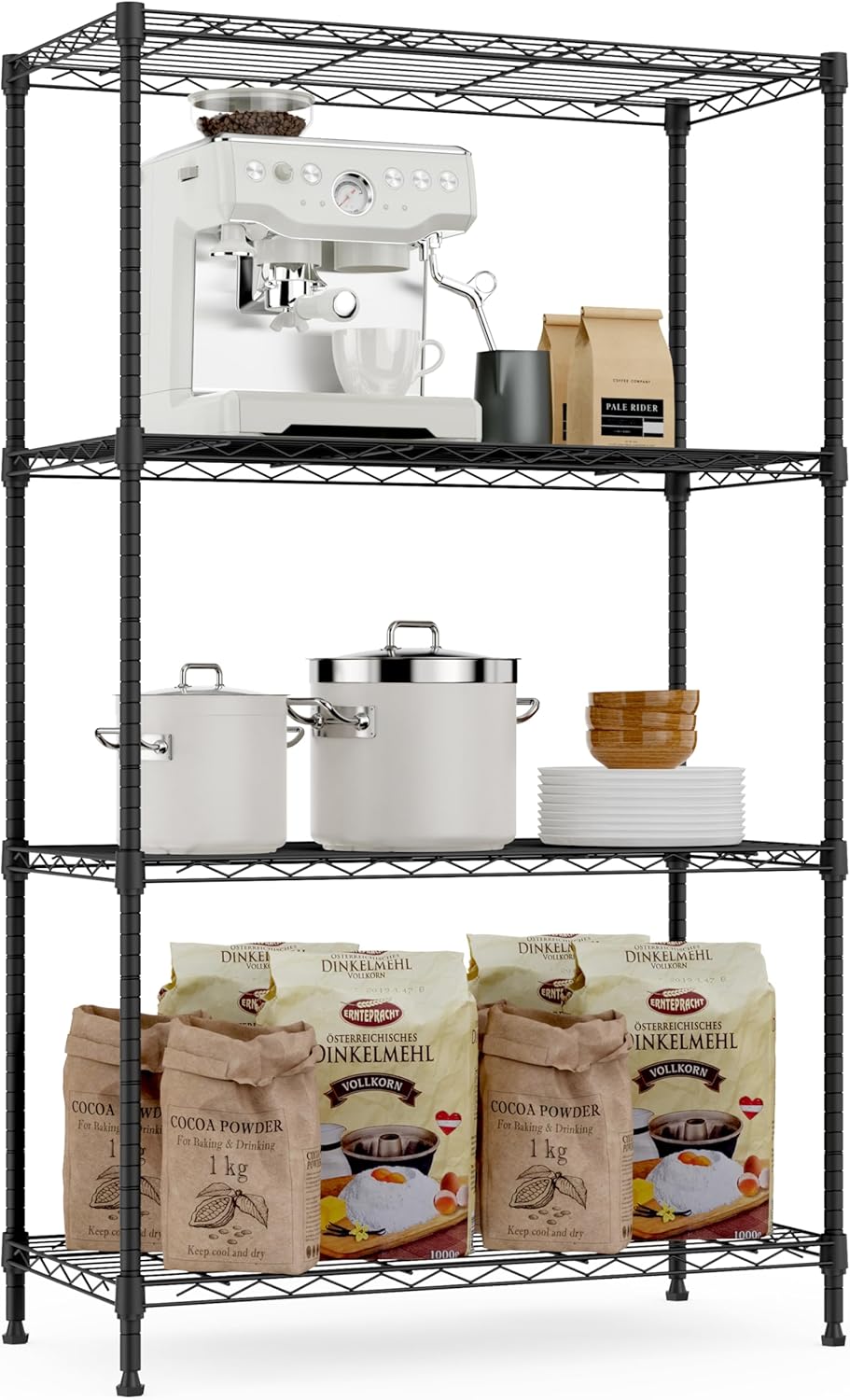 M MZG 750 lbs 3 Tier Shelf Metal Storage Shelves Wire Rack Closet Organizers with PP Board for Garage Kitchen Bathroom Laundry Chrome 11.8" D x 21.7"