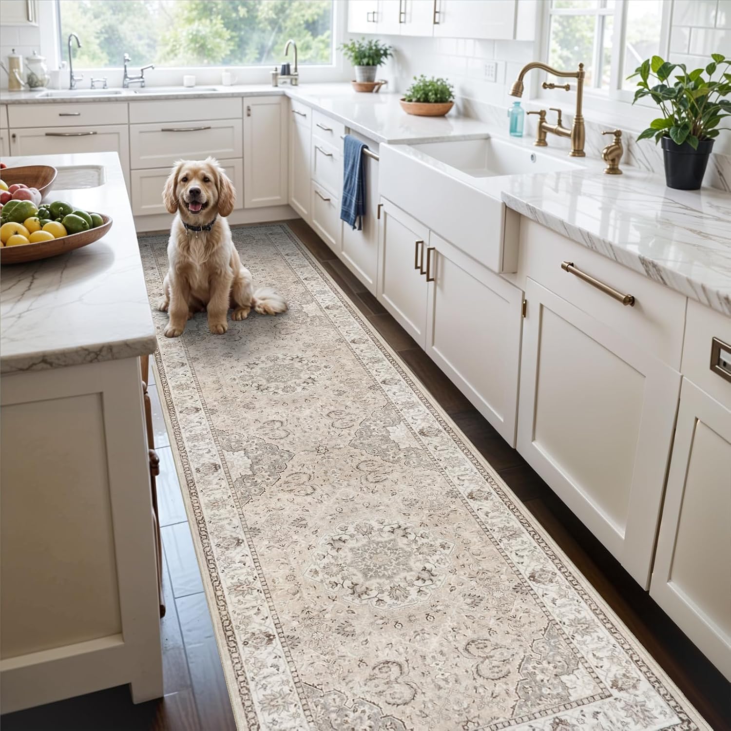 HY HAO YUN LAI Washable Large 9x12 Area Rug: Living Room Oriental Non Slip Soft Rugs Indoor Low Pile Stain Resistant Carpet for Bedroom Dining Room