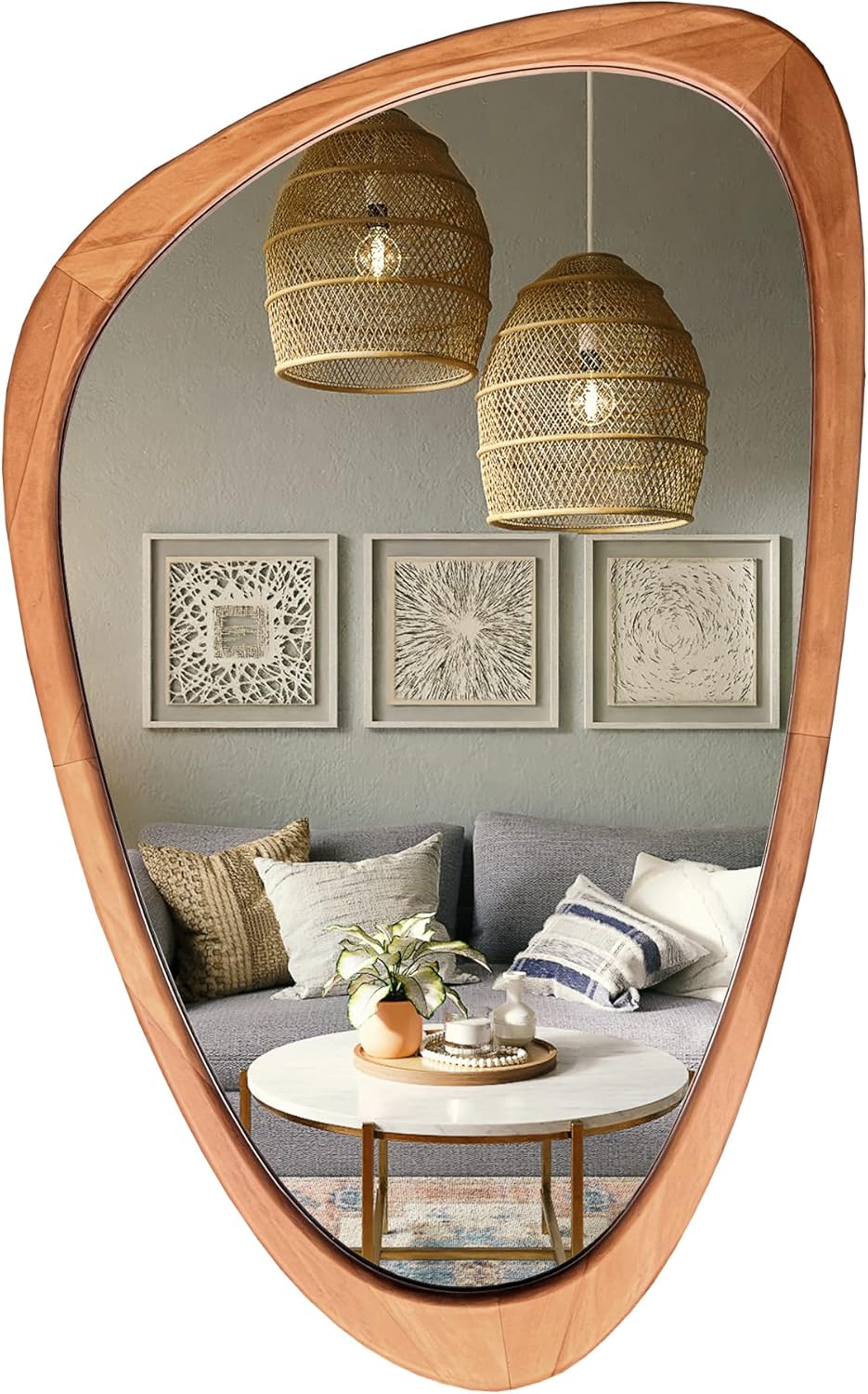 WallBeyond Asymmetrical Mirror, Irregular Mirror Full Length, Boho Wall Mirrors Decorative for Bedroom Living Room Entryway Hall