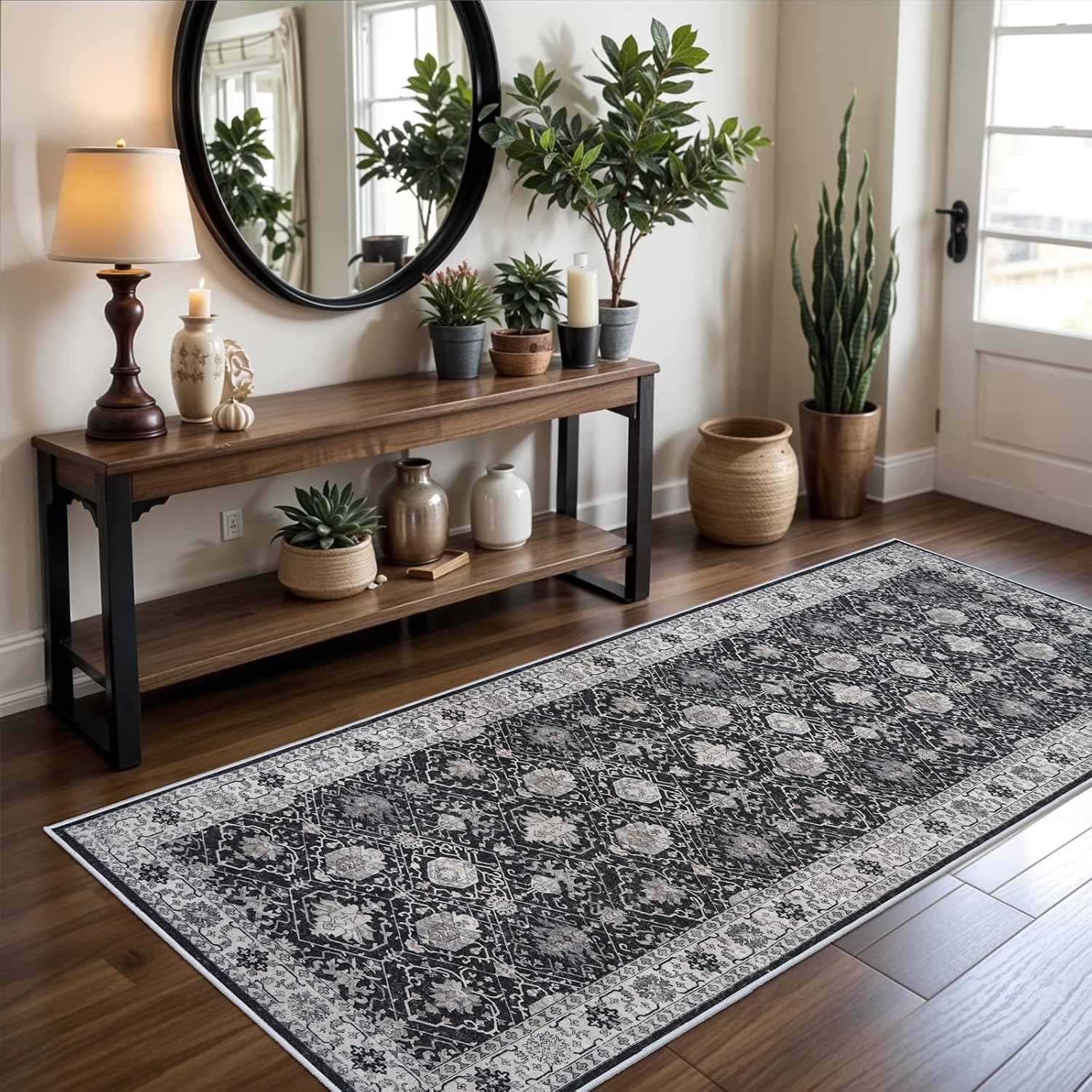 HY HAO YUN LAI Washable Large 9x12 Area Rug: Living Room Oriental Non Slip Soft Rugs Indoor Low Pile Stain Resistant Carpet for Bedroom Dining Room