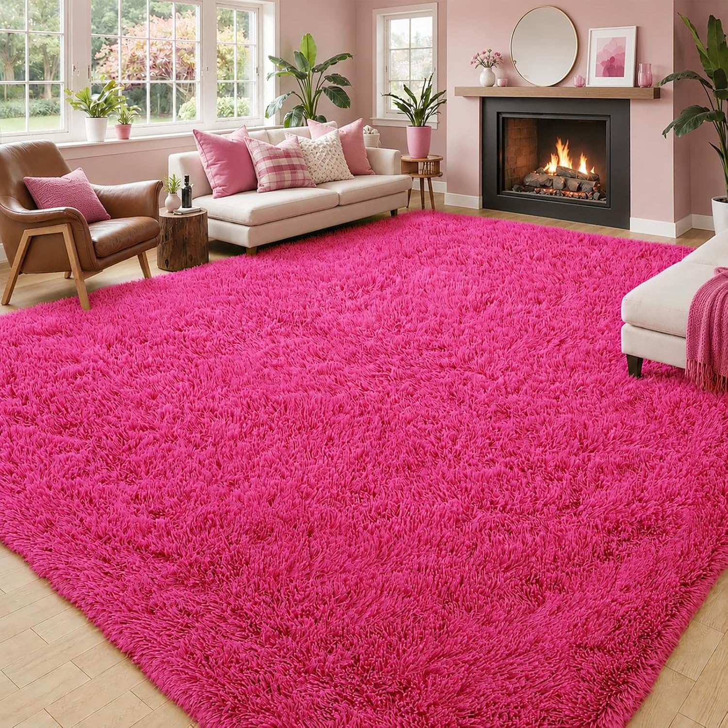 junhejiamei Area Rugs 9x12 Living Room, Large Area Rug Shaggy Carpet Soft Plush Furry Bedside Rug