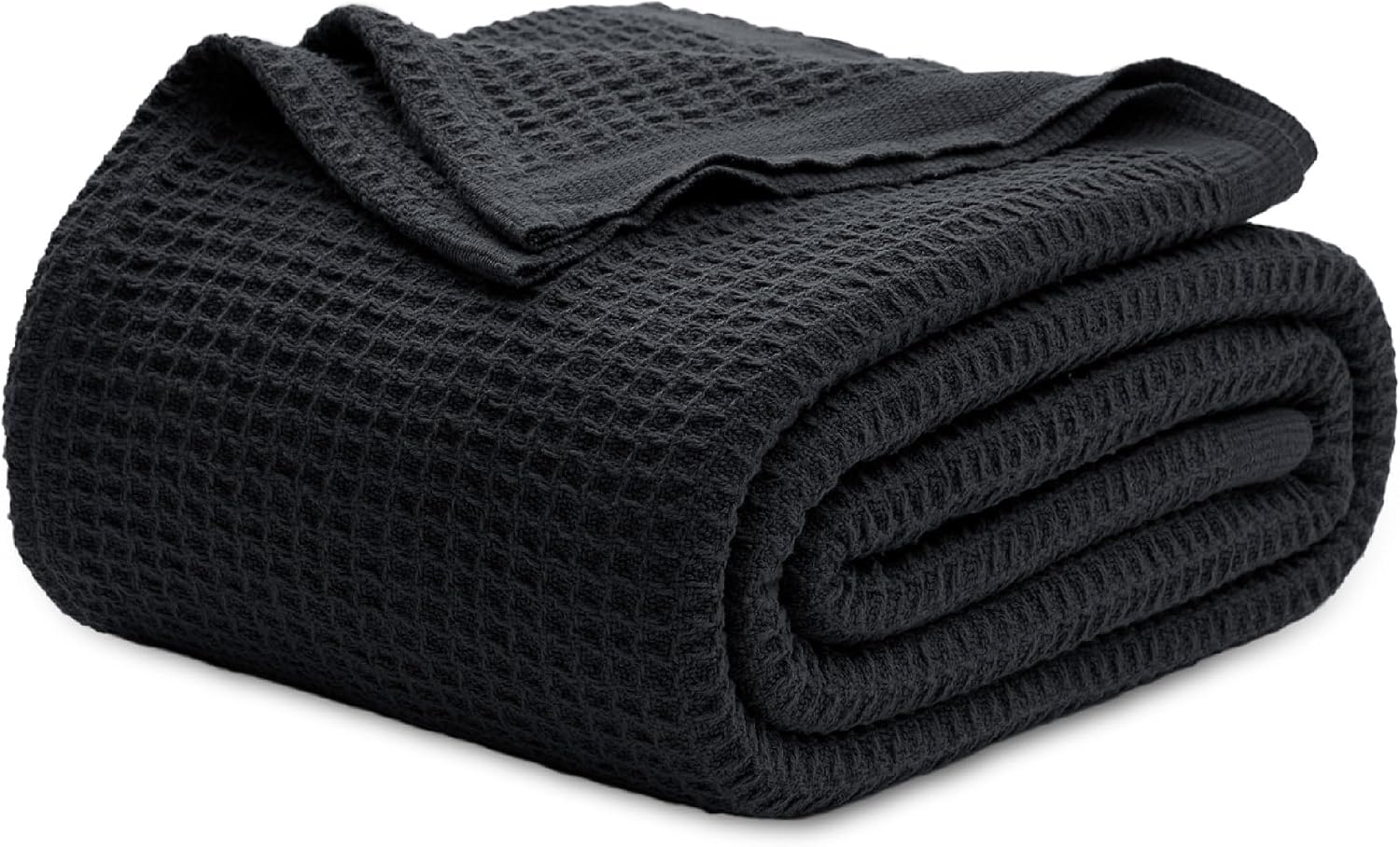 Bedsure 100% Cotton Blanket King Size for Bed - Cooling Breathable and Soft for Summer, Thick Cozy Waffle Weave Blanket Gifts for Women, White