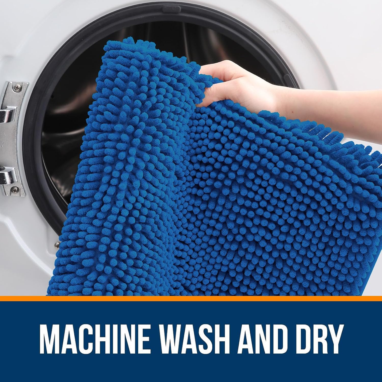 OLANLY Large Bathroom Rugs 70x46, Soft Absorbent Chenille Bath Rugs, Rubber Backing Quick Dry, Machine Washable Bath Mats for Bathroom Floor