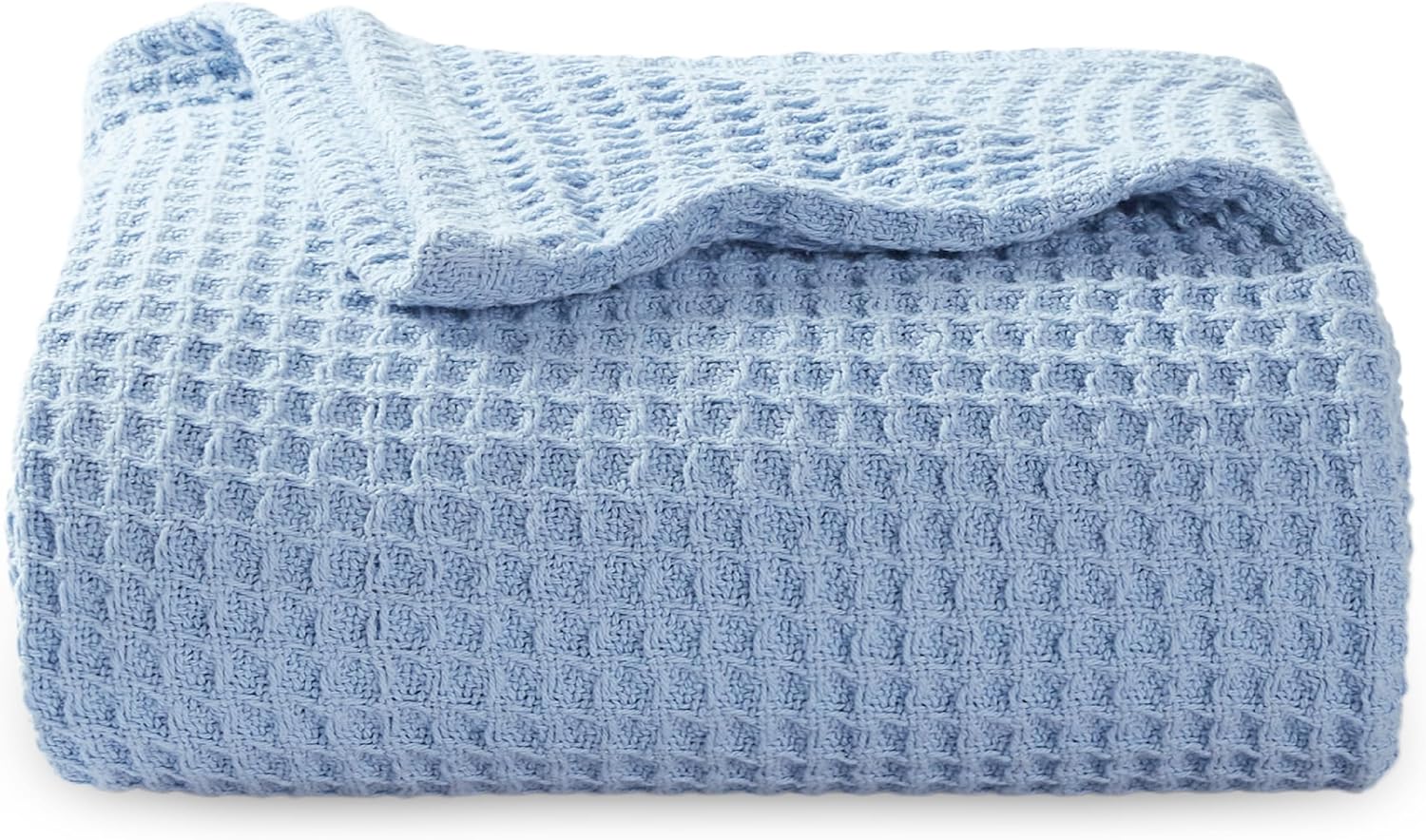 Bedsure 100% Cotton Blanket King Size for Bed - Cooling Breathable and Soft for Summer, Thick Cozy Waffle Weave Blanket Gifts for Women, White