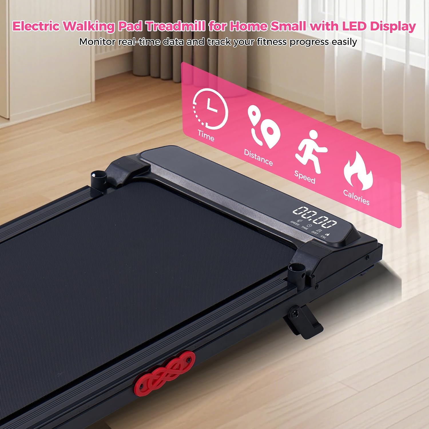 Walking Pad with Incline and Handle Bar, Electric Small Walking Pads Treadmills with Handles, Compact Treadmills for Home Small Spaces, 3.0HP