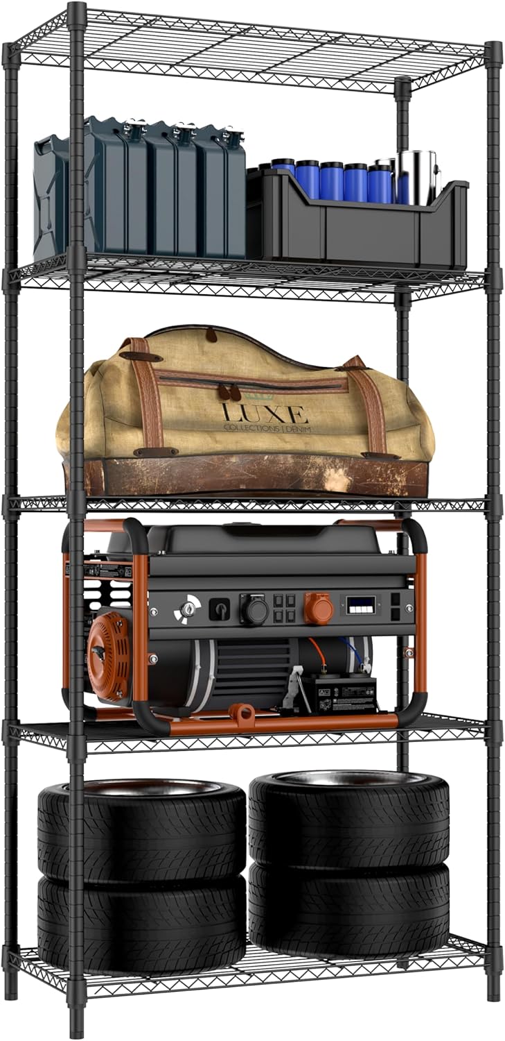 M MZG 750 lbs 3 Tier Shelf Metal Storage Shelves Wire Rack Closet Organizers with PP Board for Garage Kitchen Bathroom Laundry Chrome 11.8" D x 21.7"
