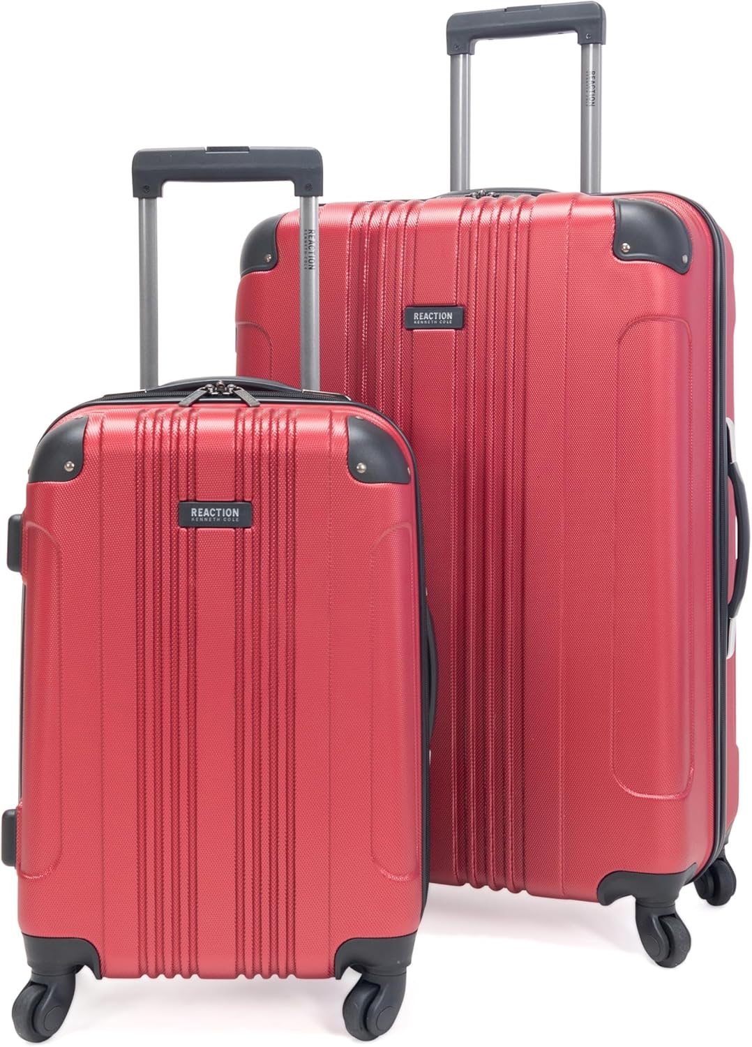 Kenneth Cole REACTION Out of Bounds Lightweight Hardshell 4-Wheel Spinner Luggage, Charcoal, 24-Inch Checked