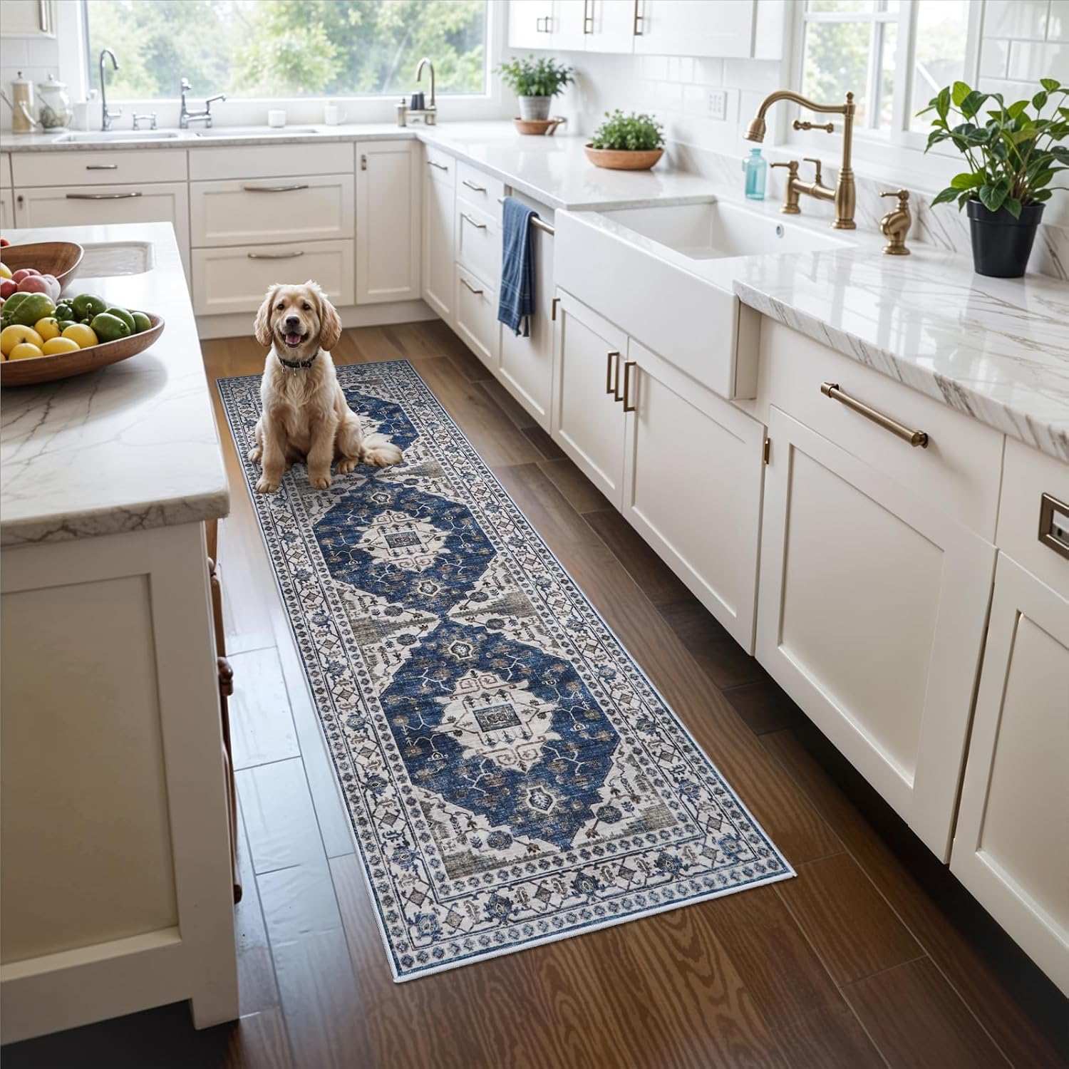 HY HAO YUN LAI Washable Large 9x12 Area Rug: Living Room Oriental Non Slip Soft Rugs Indoor Low Pile Stain Resistant Carpet for Bedroom Dining Room