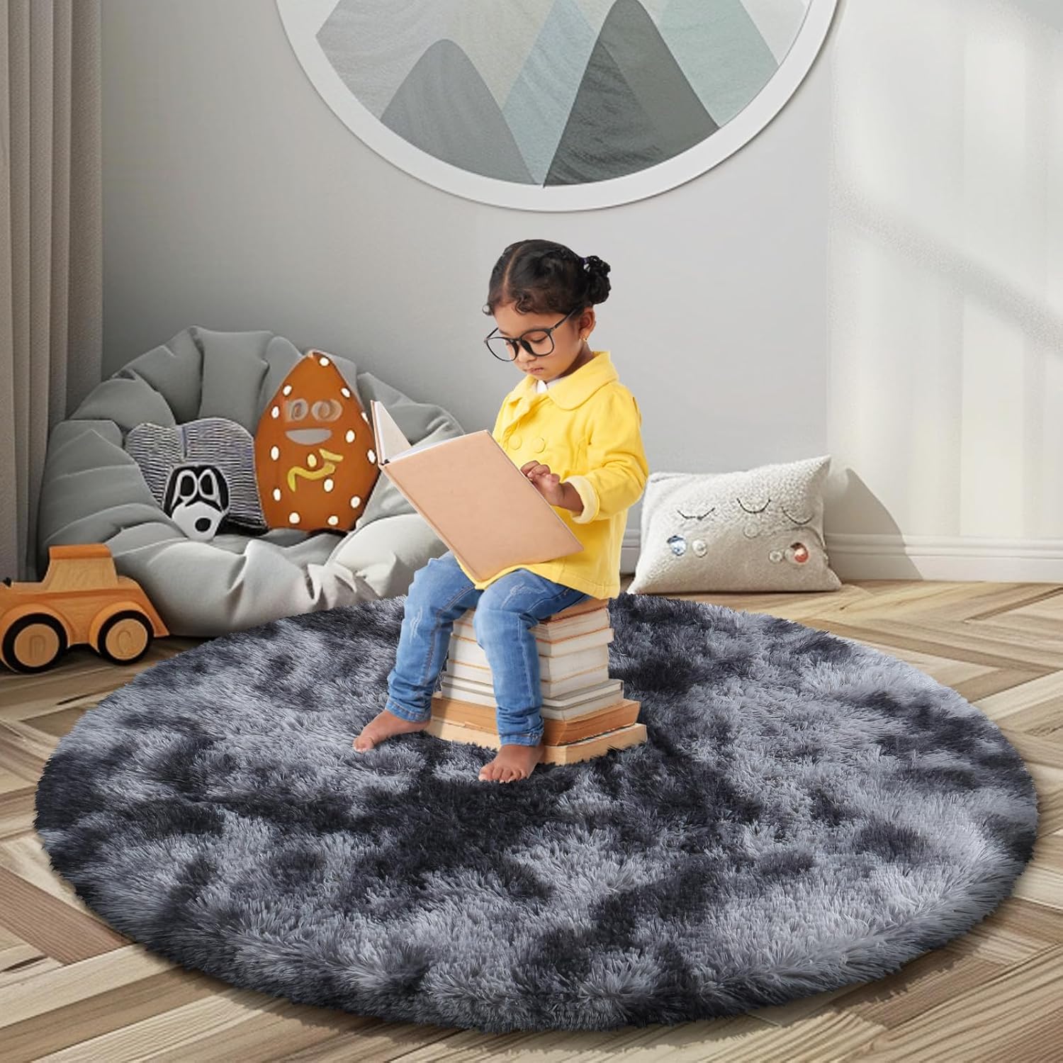 junhejiamei Area Rugs 9x12 Living Room, Large Area Rug Shaggy Carpet Soft Plush Furry Bedside Rug