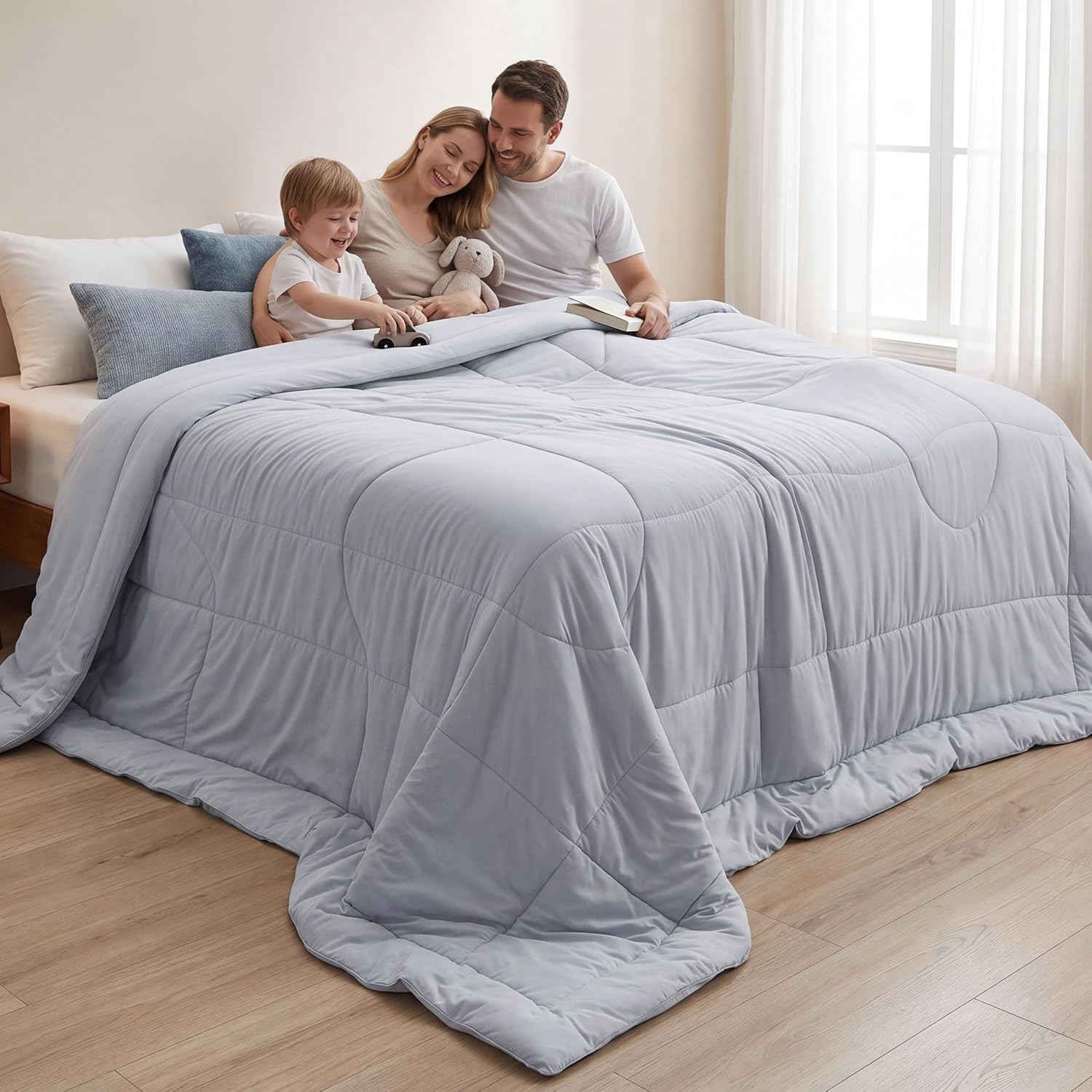 Bedsure Cooling Comforter King Size - Cooling Blankets for Hot Sleepers, Lightweight Comforter for Summer with Dual-Sided Cool Tech