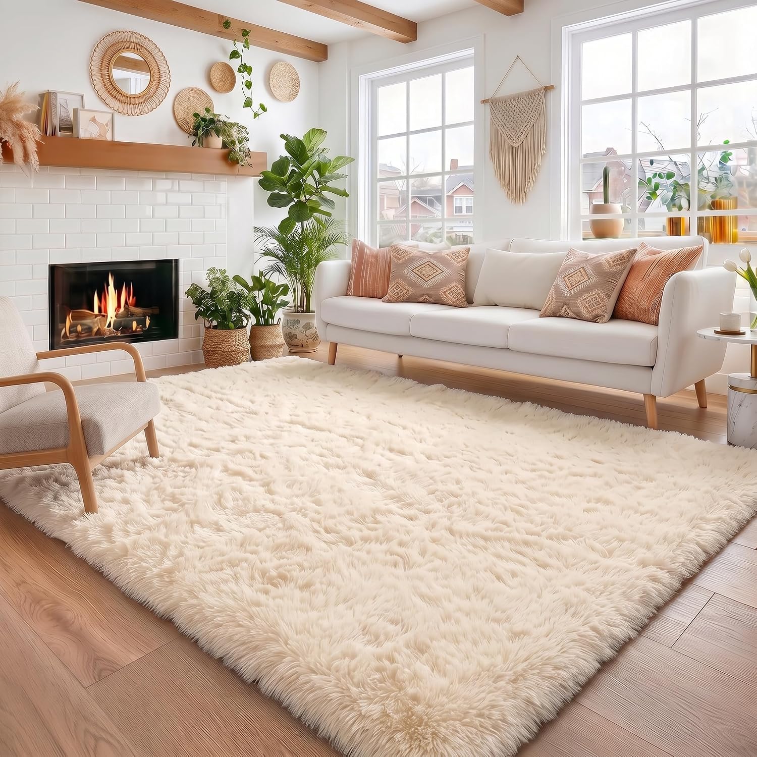 Amdrebio Grass Green Rugs for Living Room Bedroom Decor Aesthetic, 9x12 Large Fluffy Shag Area Rug for Kids Room Baby Nursery Teen Girls Boys