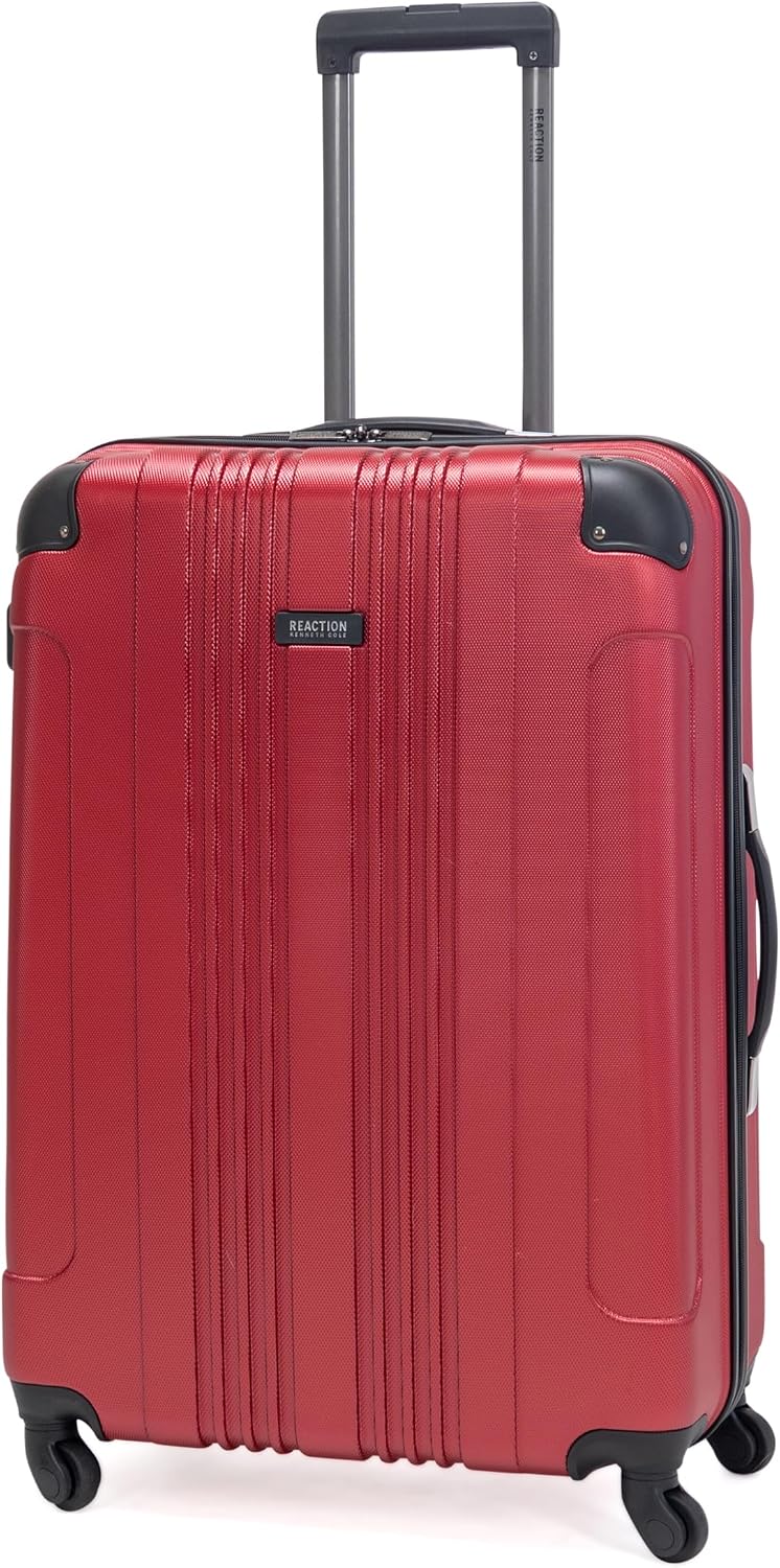 Kenneth Cole REACTION Out of Bounds Lightweight Hardshell 4-Wheel Spinner Luggage, Charcoal, 24-Inch Checked