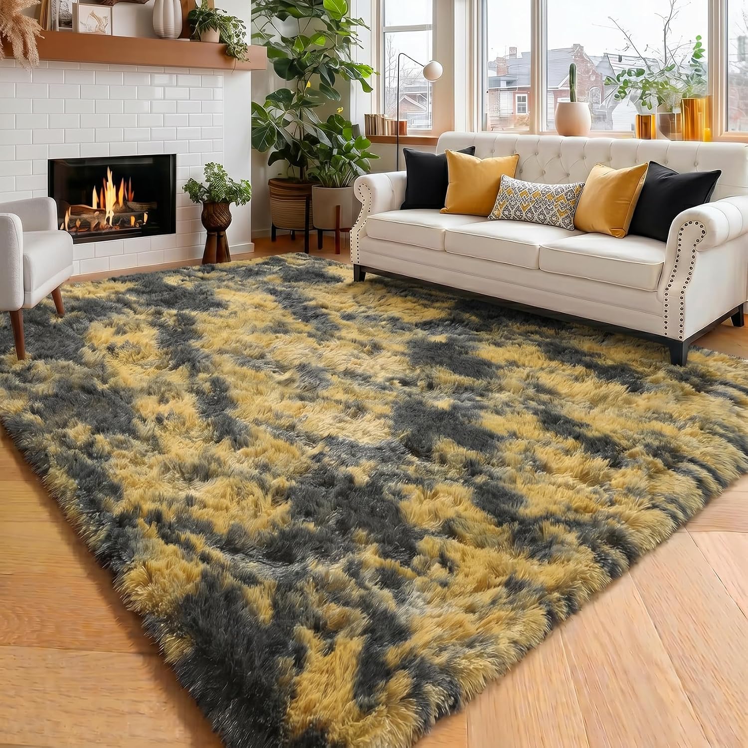 Amdrebio Grass Green Rugs for Living Room Bedroom Decor Aesthetic, 9x12 Large Fluffy Shag Area Rug for Kids Room Baby Nursery Teen Girls Boys