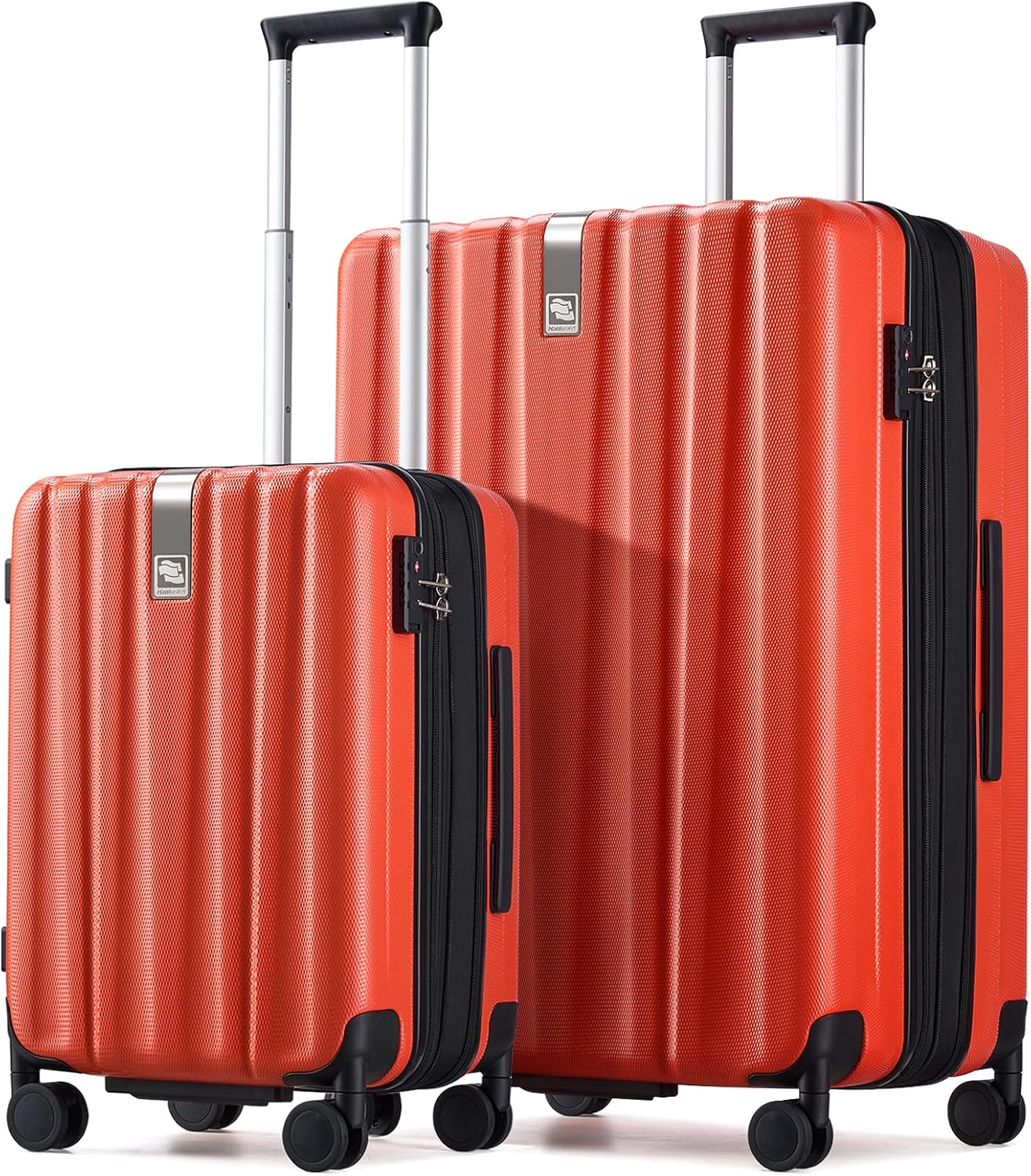 Hanke Luggage Sets 2 piece Carry On Luggage with Wheels PC Hard Shell Suitcases Lightweight Checked Travel Luggage Large Travel Suitcase Woman Men