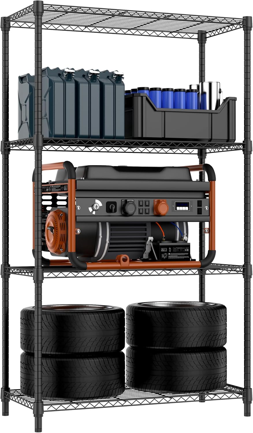 M MZG 1750 LBS Storage Shelves 5-Tier Utility Shelving Unit Steel Organizer Wire Rack for Home, Kitchen, Office, Garage