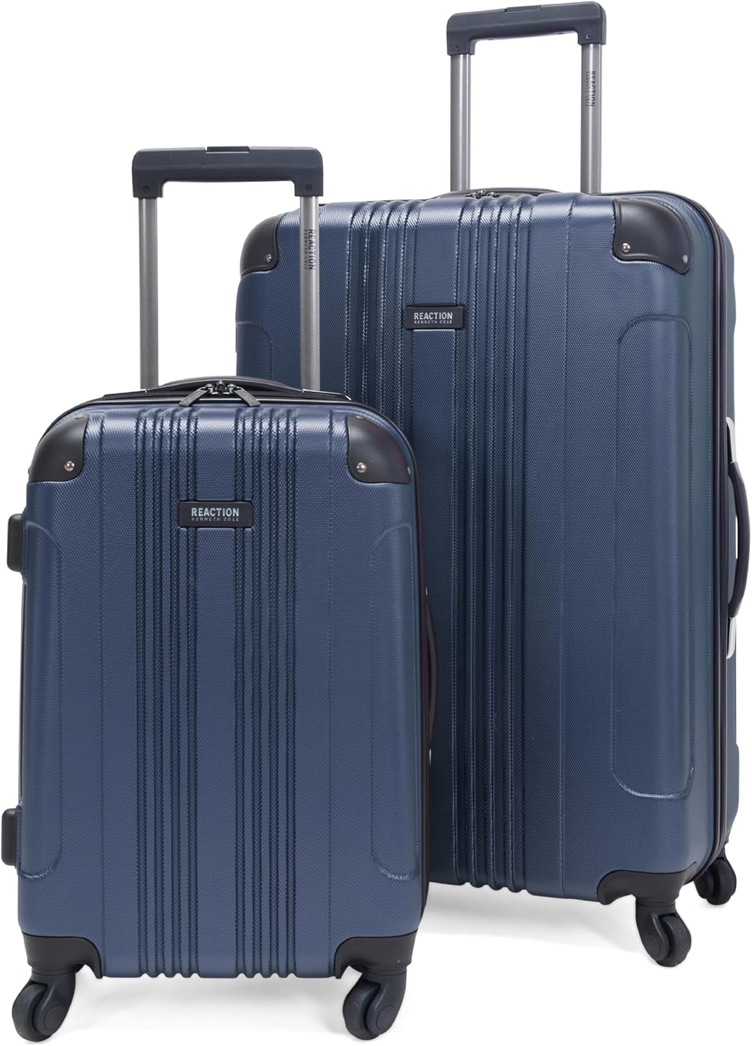 Kenneth Cole REACTION Out of Bounds Lightweight Hardshell 4-Wheel Spinner Luggage, Charcoal, 24-Inch Checked