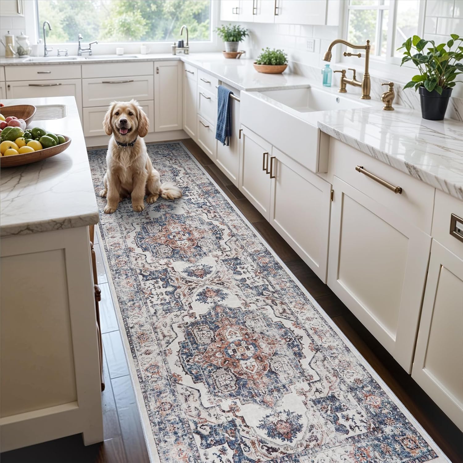 HY HAO YUN LAI Washable Large 9x12 Area Rug: Living Room Oriental Non Slip Soft Rugs Indoor Low Pile Stain Resistant Carpet for Bedroom Dining Room