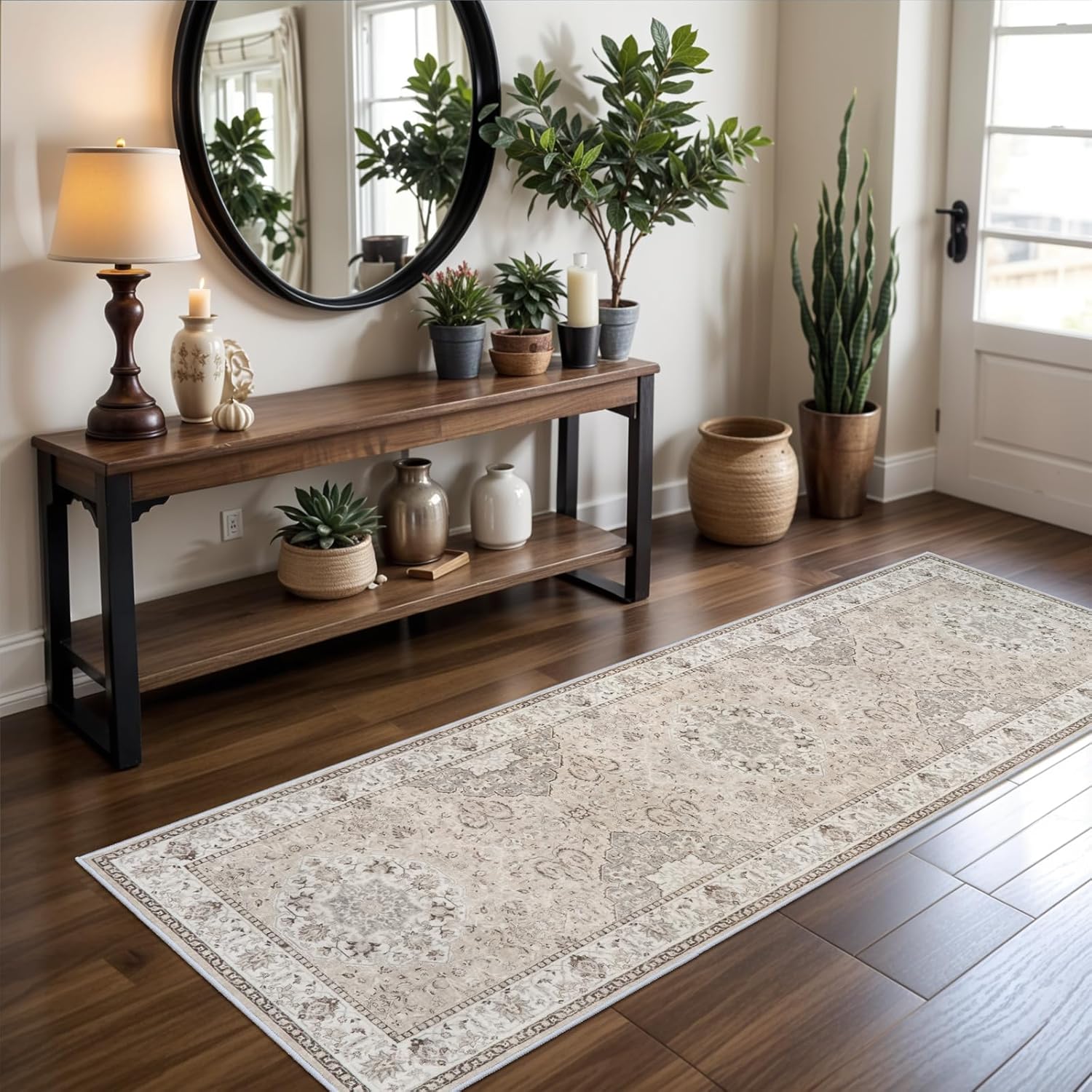 HY HAO YUN LAI Washable Large 9x12 Area Rug: Living Room Oriental Non Slip Soft Rugs Indoor Low Pile Stain Resistant Carpet for Bedroom Dining Room