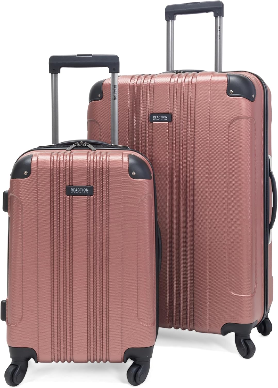 Kenneth Cole REACTION Out of Bounds Lightweight Hardshell 4-Wheel Spinner Luggage, Charcoal, 24-Inch Checked