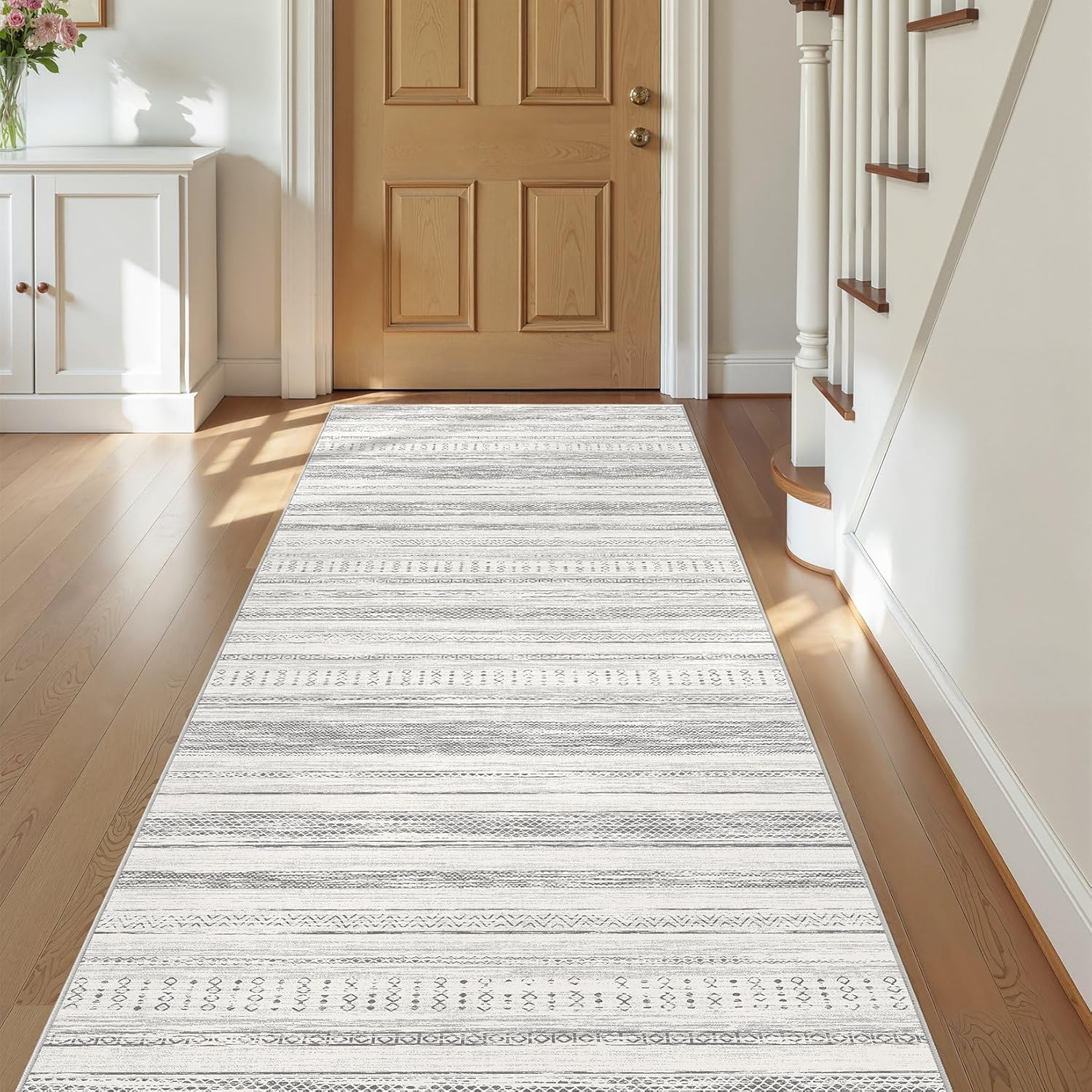 Tortania Area Rug Living Room Rugs - 10x12 Washable Large Soft Neutral Boho Moroccan Bohemian Farmhouse Rug Indoor Floor Carpet for Bedroom Under