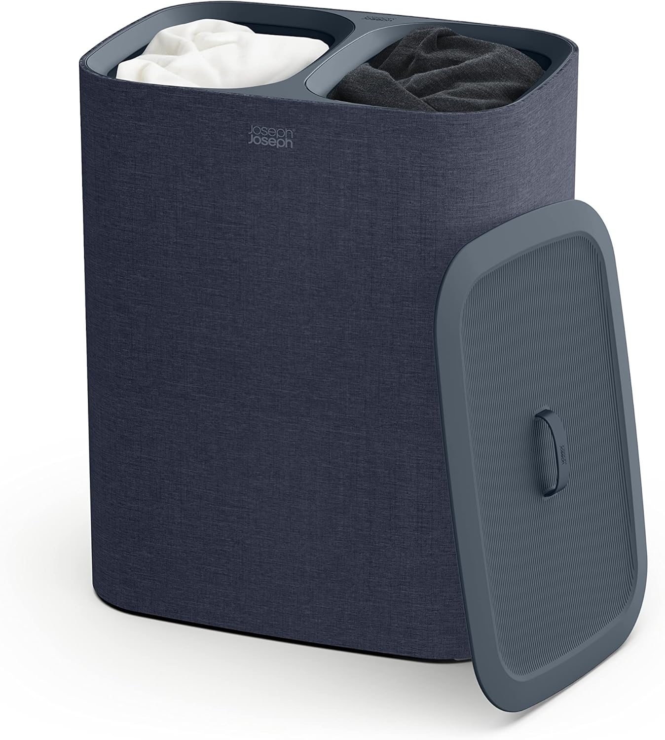 Joseph Joseph Tota 90 liter/23.8 gallon Laundry Hamper Separation Basket with lid, 2 Removable Washing Bags with Handles - Gray