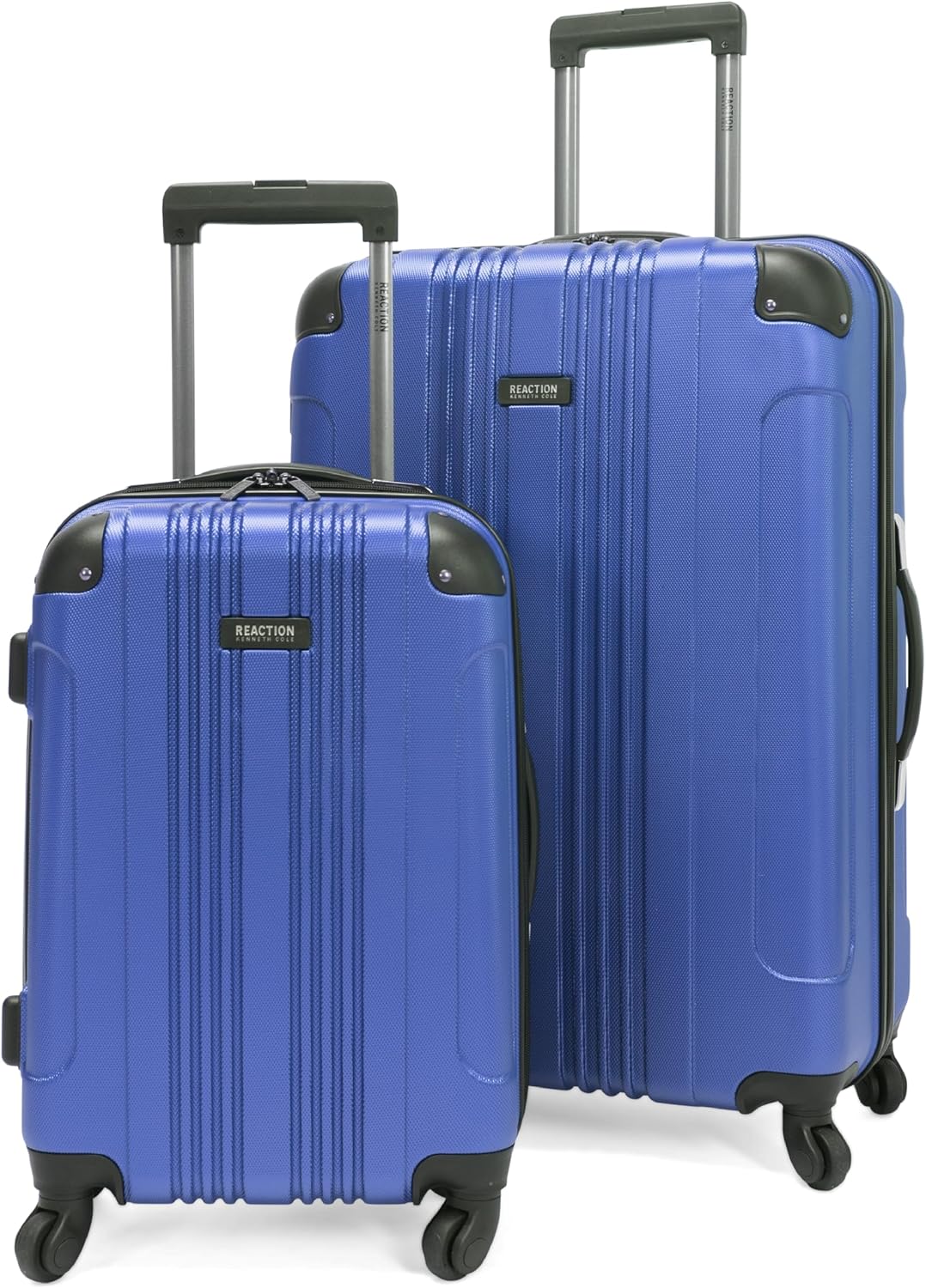 Kenneth Cole REACTION Out of Bounds Lightweight Hardshell 4-Wheel Spinner Luggage, Charcoal, 24-Inch Checked