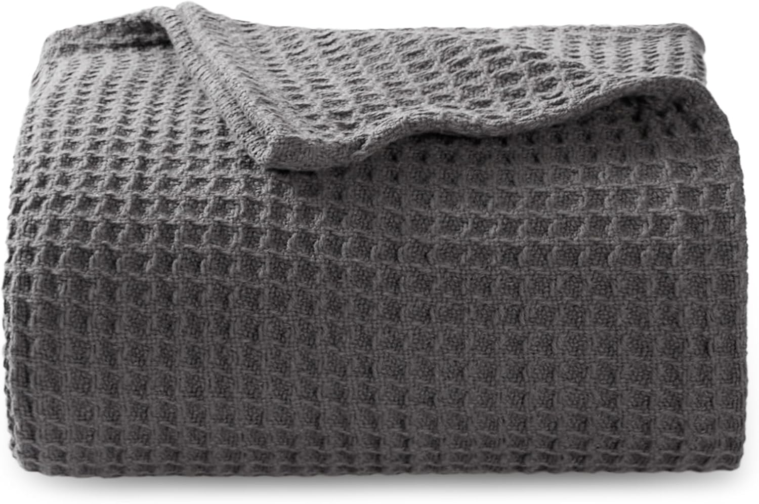 Bedsure 100% Cotton Blanket King Size for Bed - Cooling Breathable and Soft for Summer, Thick Cozy Waffle Weave Blanket Gifts for Women, White