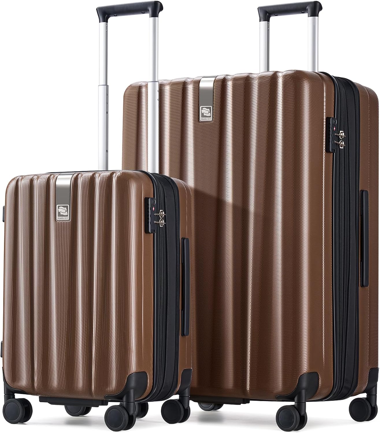 Hanke Luggage Sets 2 piece Carry On Luggage with Wheels PC Hard Shell Suitcases Lightweight Checked Travel Luggage Large Travel Suitcase Woman Men
