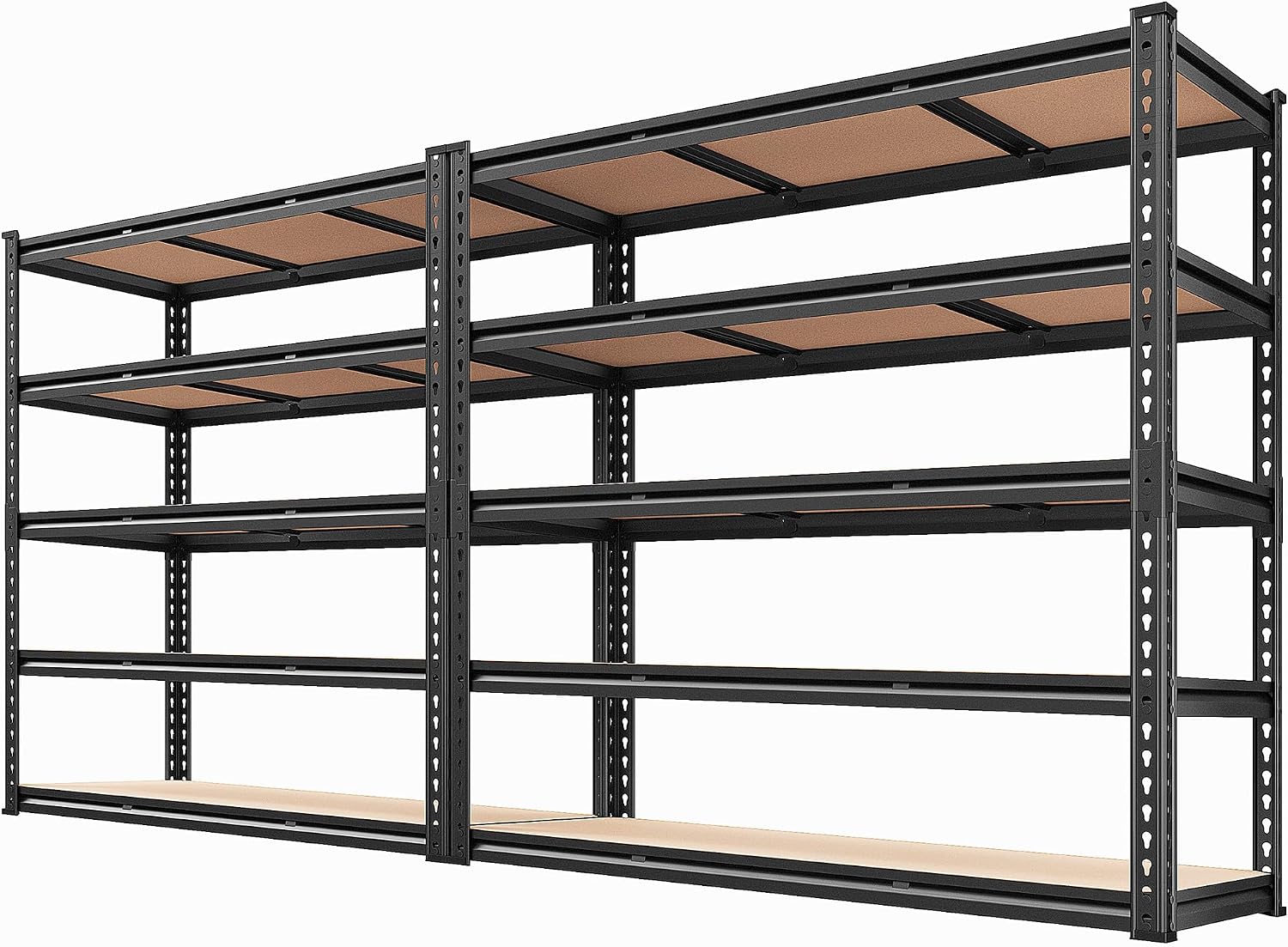 REIBII 3080LBS Garage Shelving for Warehouse, 5 Tier Heavy Duty Shelving, 48"W x 24"D x 72"H, 5-Tier Adjustable Shelves, Freestanding