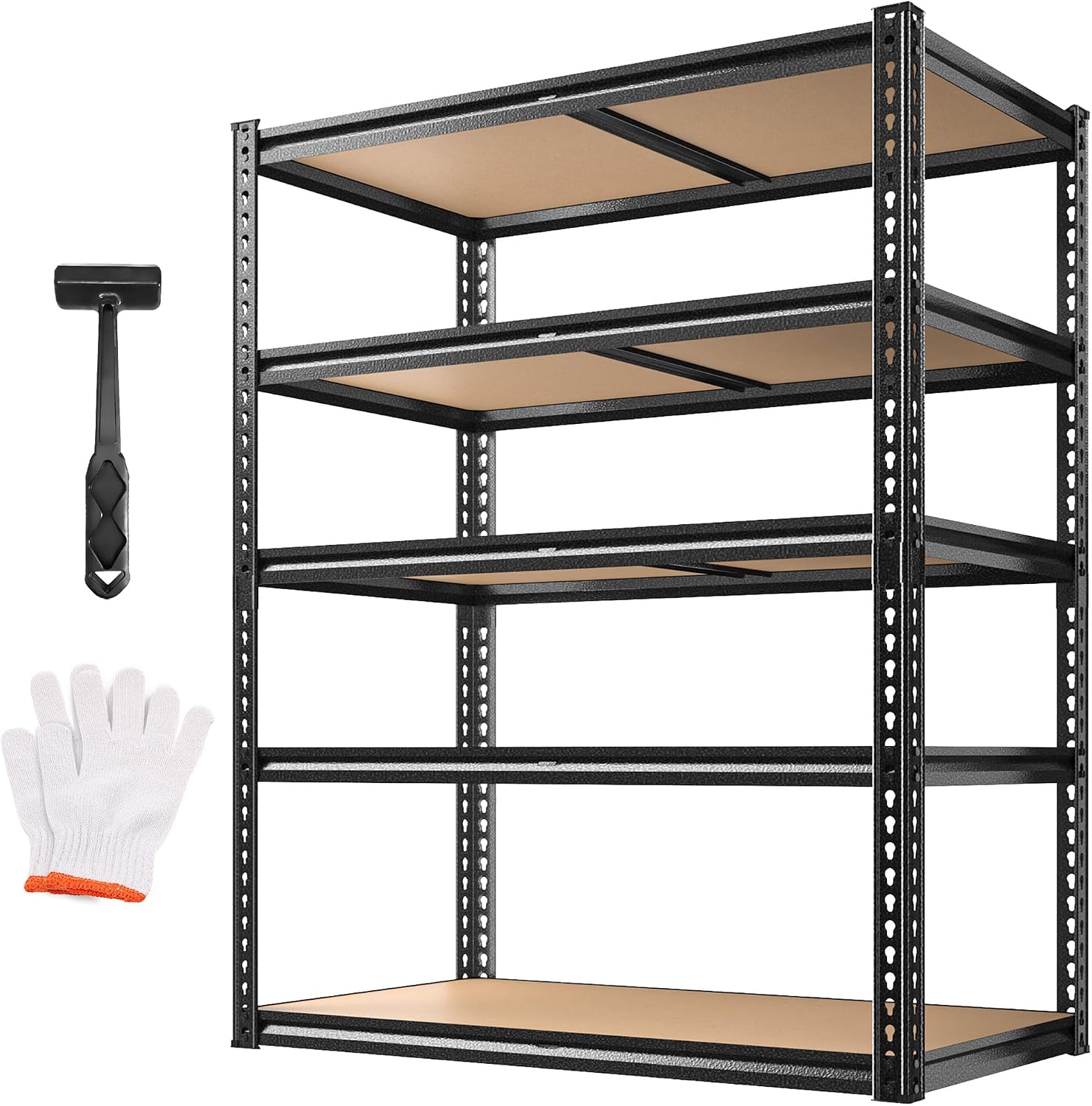 ROOMFAVE 40" W Storage Shelves 5 Tier Garage Shelving Heavy Duty, 2350LBS Adjustable Metal Shelving Unit, Garage Shelves for Basement, Warehouse
