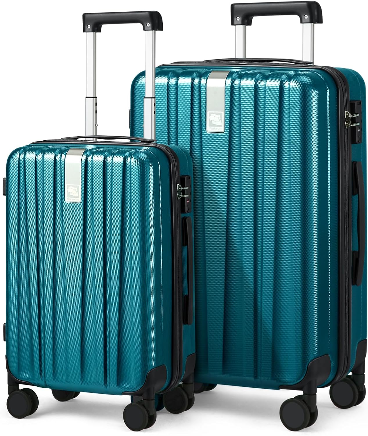 Hanke Luggage Sets 2 piece Carry On Luggage with Wheels PC Hard Shell Suitcases Lightweight Checked Travel Luggage Large Travel Suitcase Woman Men