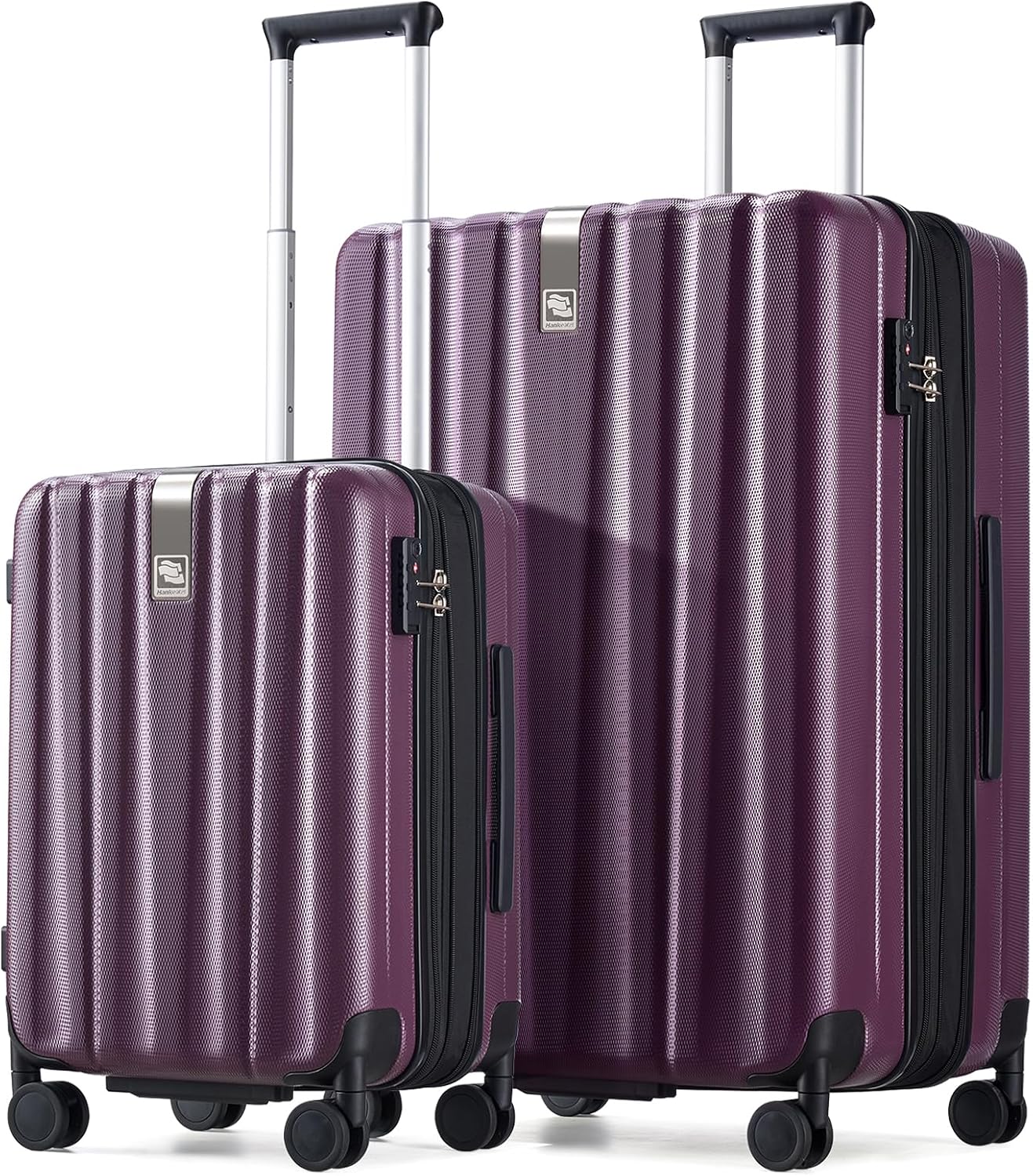Hanke Luggage Sets 2 piece Carry On Luggage with Wheels PC Hard Shell Suitcases Lightweight Checked Travel Luggage Large Travel Suitcase Woman Men