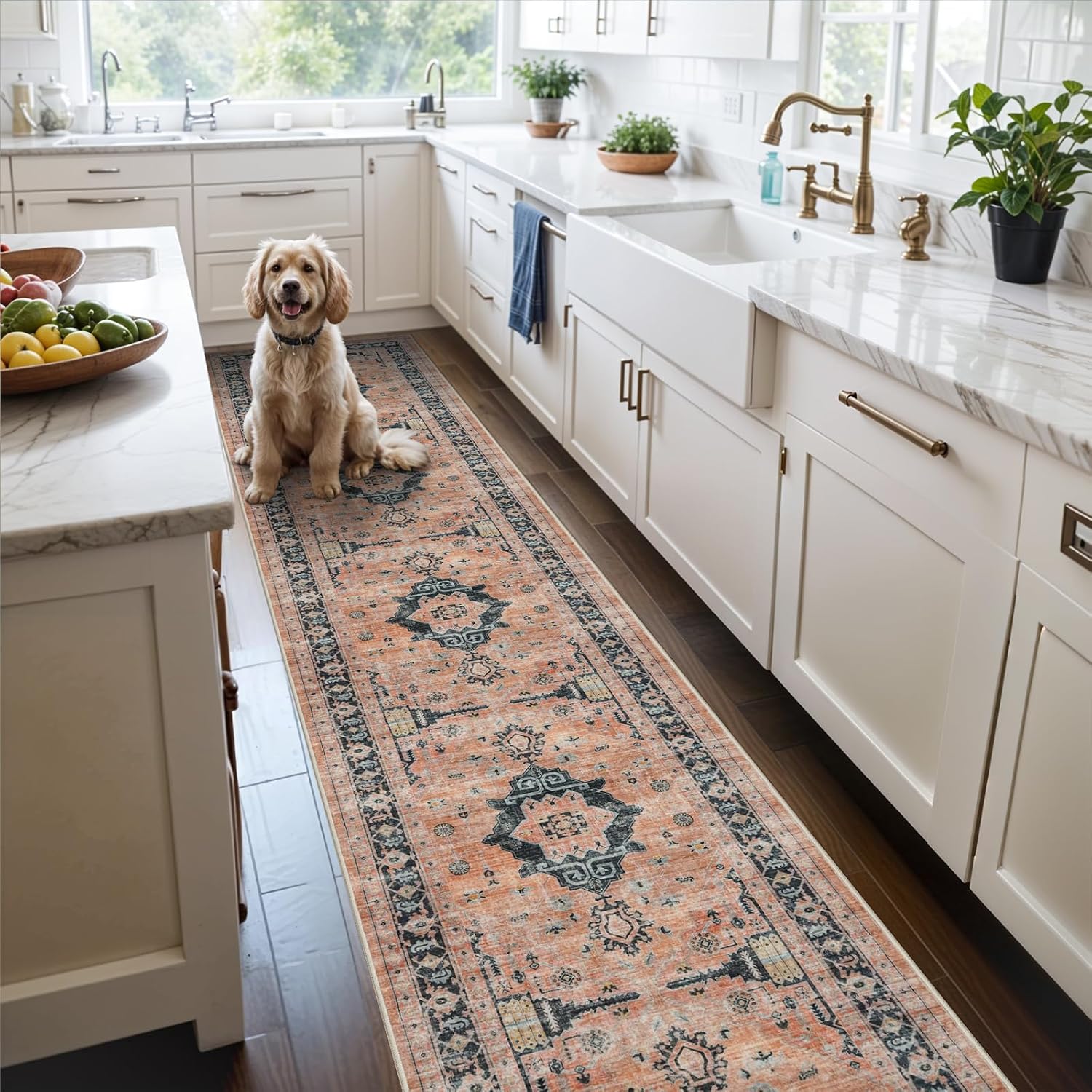 HY HAO YUN LAI Washable Large 9x12 Area Rug: Living Room Oriental Non Slip Soft Rugs Indoor Low Pile Stain Resistant Carpet for Bedroom Dining Room