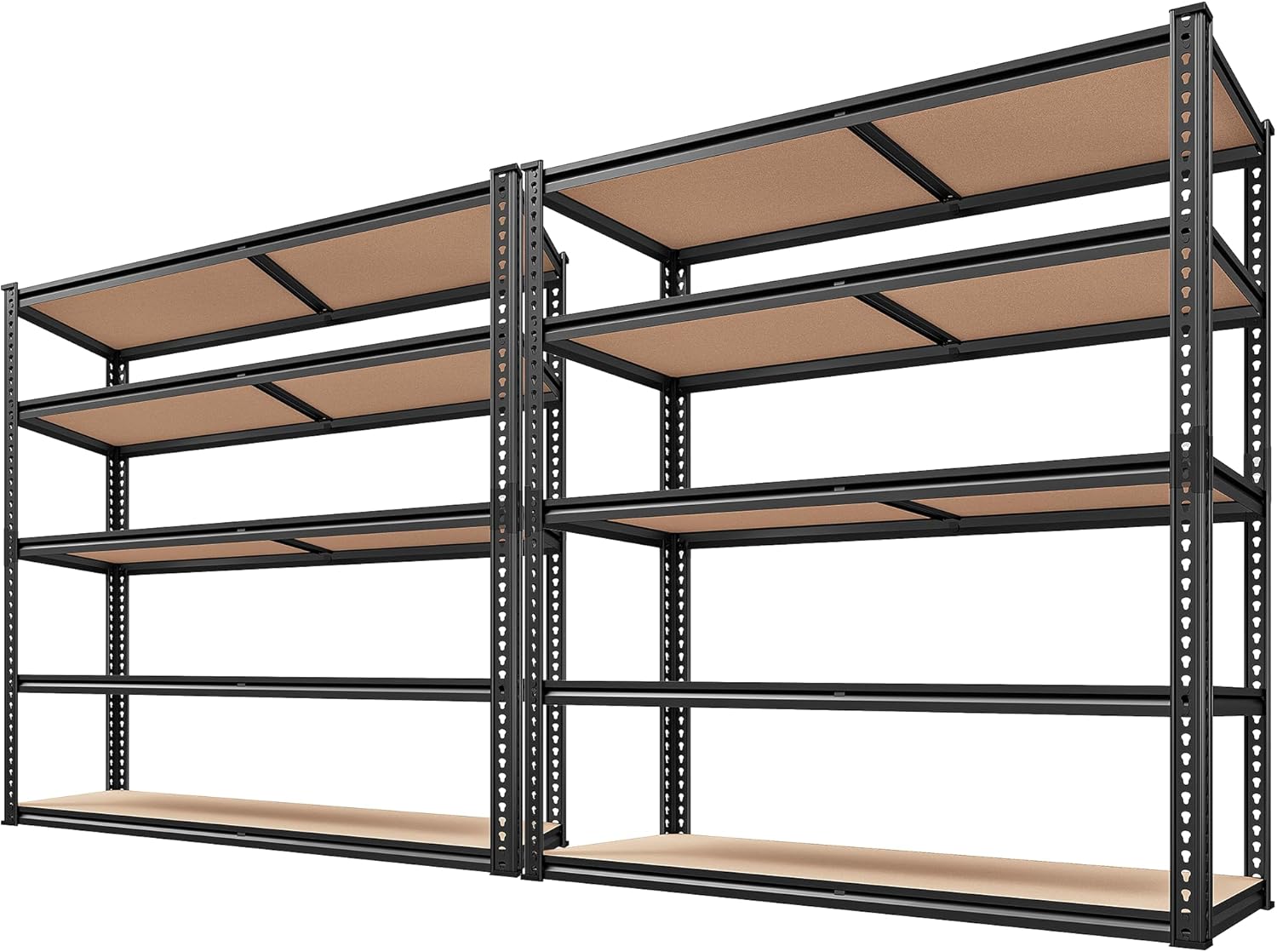 REIBII 2500LBS Garage Shelving, 40"W Rust-Proof Storage Shelves For Basement, 5-Tier Metal Shelving, Waterproof, Adjustable Pantry Shelves