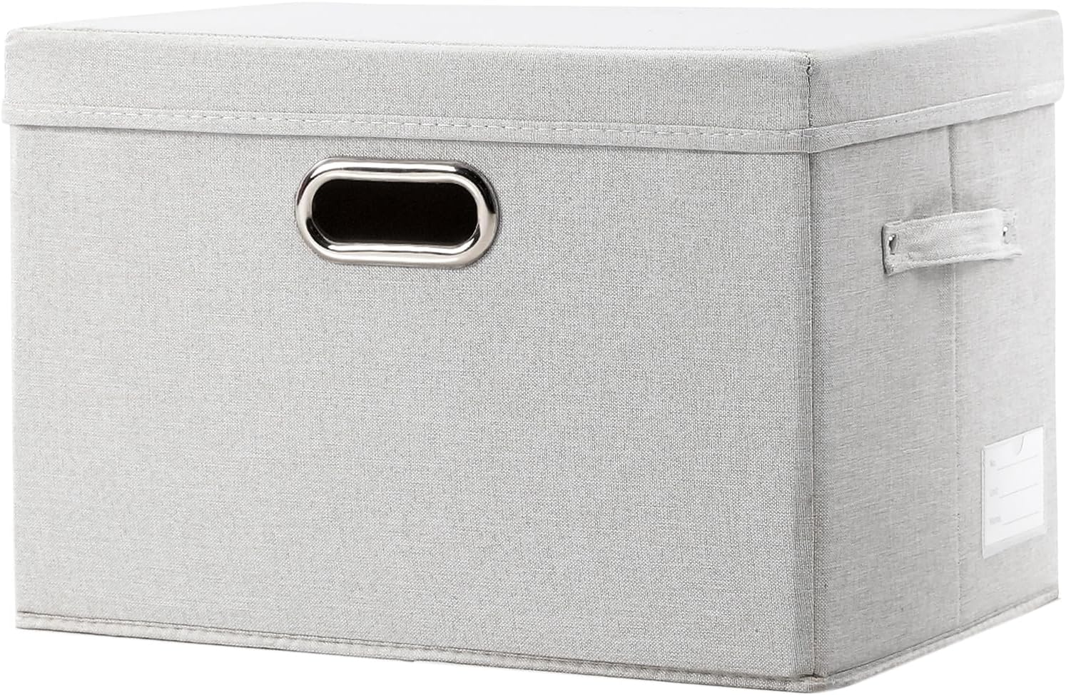 PRANDOM Large Collapsible Storage Bins with Lids 3-Pack Linen/Cotton Blend Foldable Storage Boxes Organizer Containers Baskets Cube with Cover for