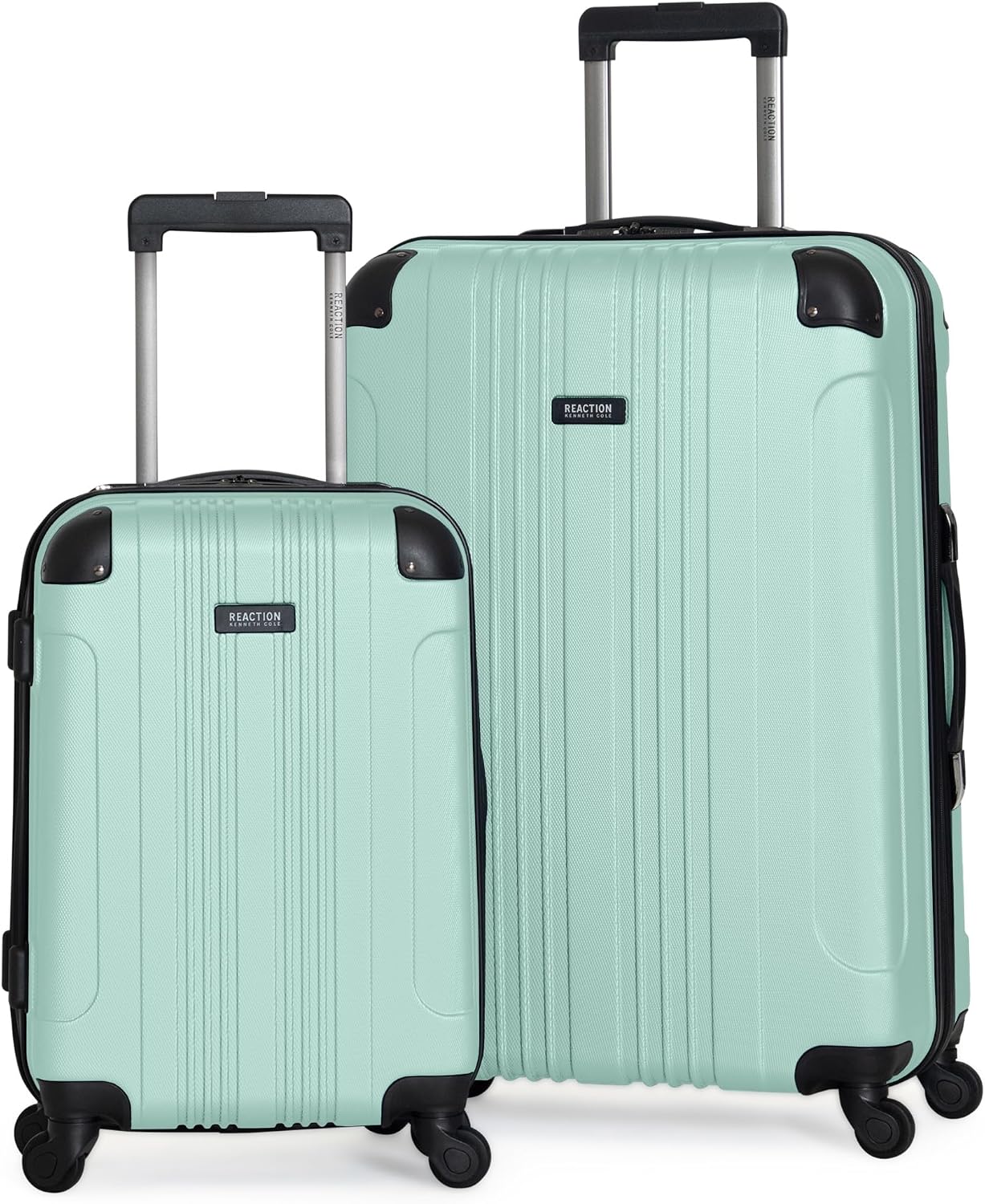 Kenneth Cole REACTION Out of Bounds Lightweight Hardshell 4-Wheel Spinner Luggage, Charcoal, 24-Inch Checked