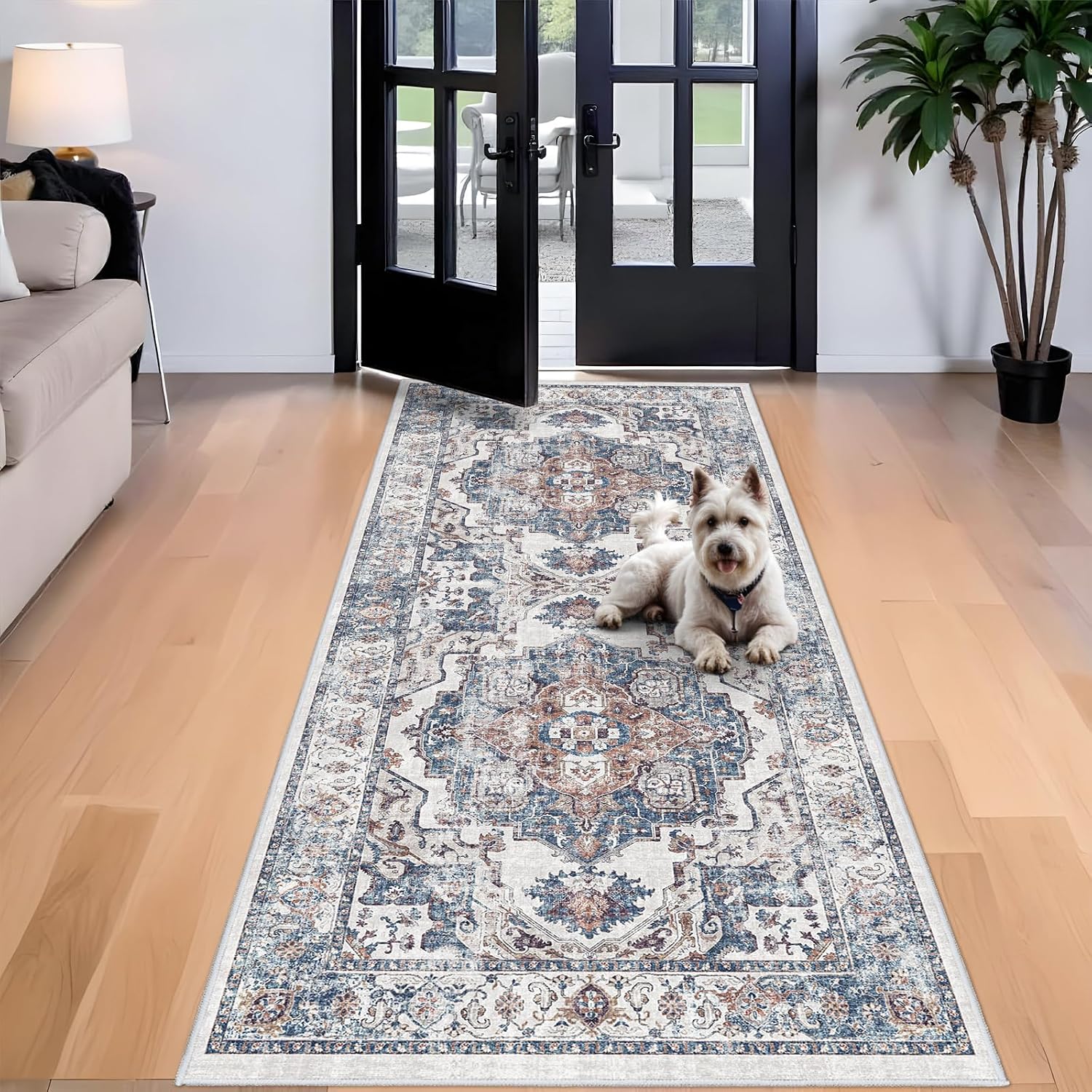 HY HAO YUN LAI Washable Large 9x12 Area Rug: Living Room Oriental Non Slip Soft Rugs Indoor Low Pile Stain Resistant Carpet for Bedroom Dining Room