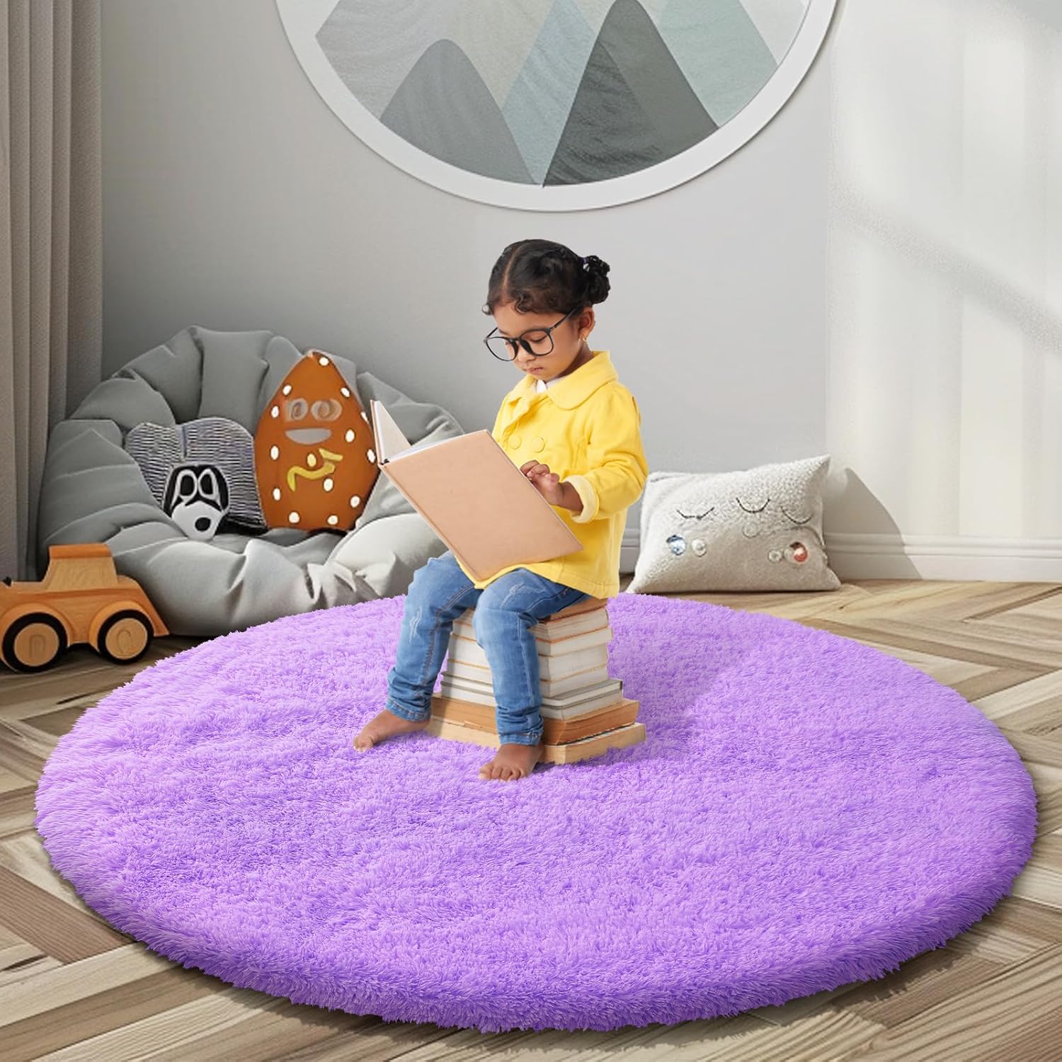 junhejiamei Area Rugs 9x12 Living Room, Large Area Rug Shaggy Carpet Soft Plush Furry Bedside Rug