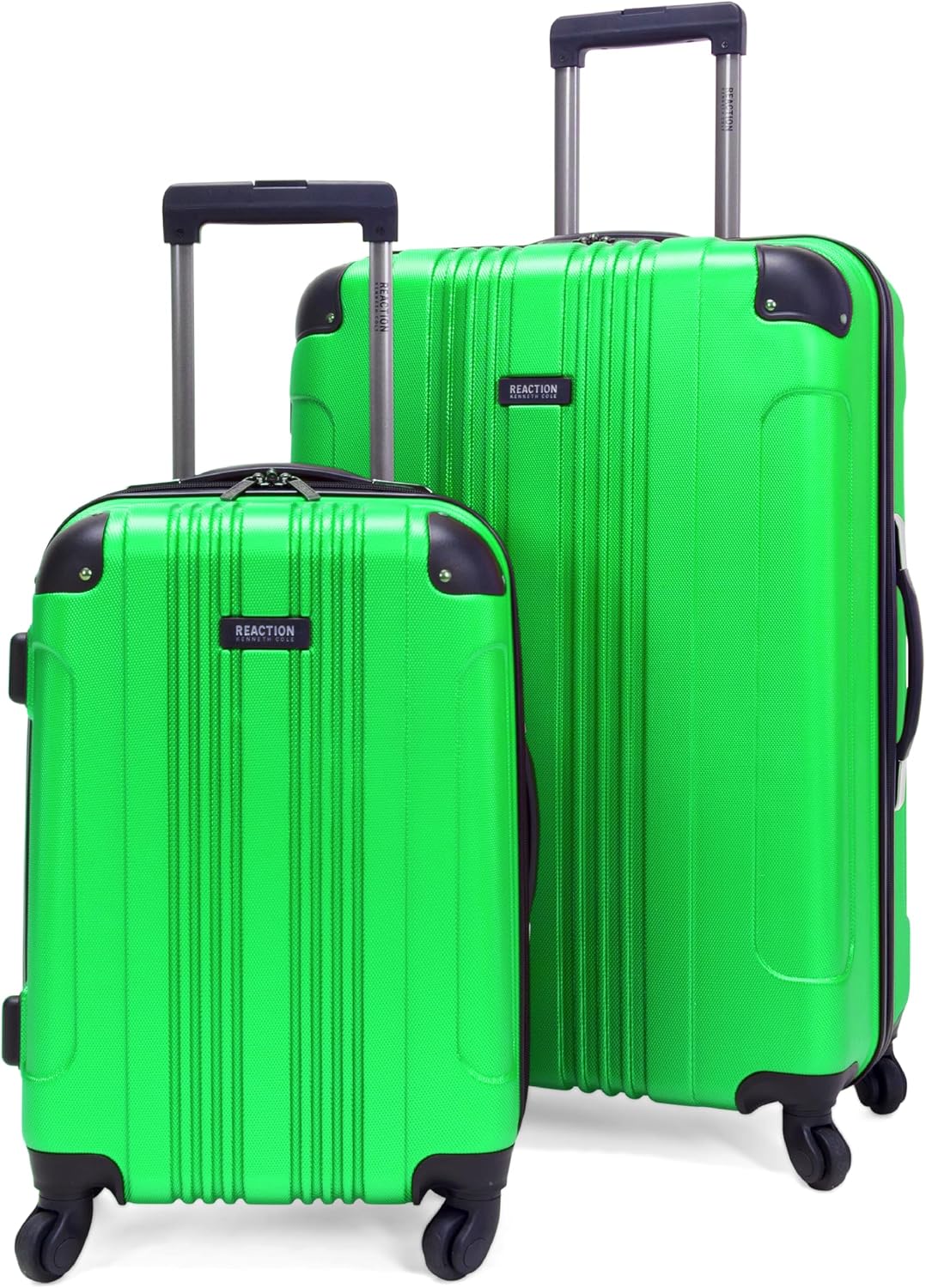 Kenneth Cole REACTION Out of Bounds Lightweight Hardshell 4-Wheel Spinner Luggage, Charcoal, 24-Inch Checked